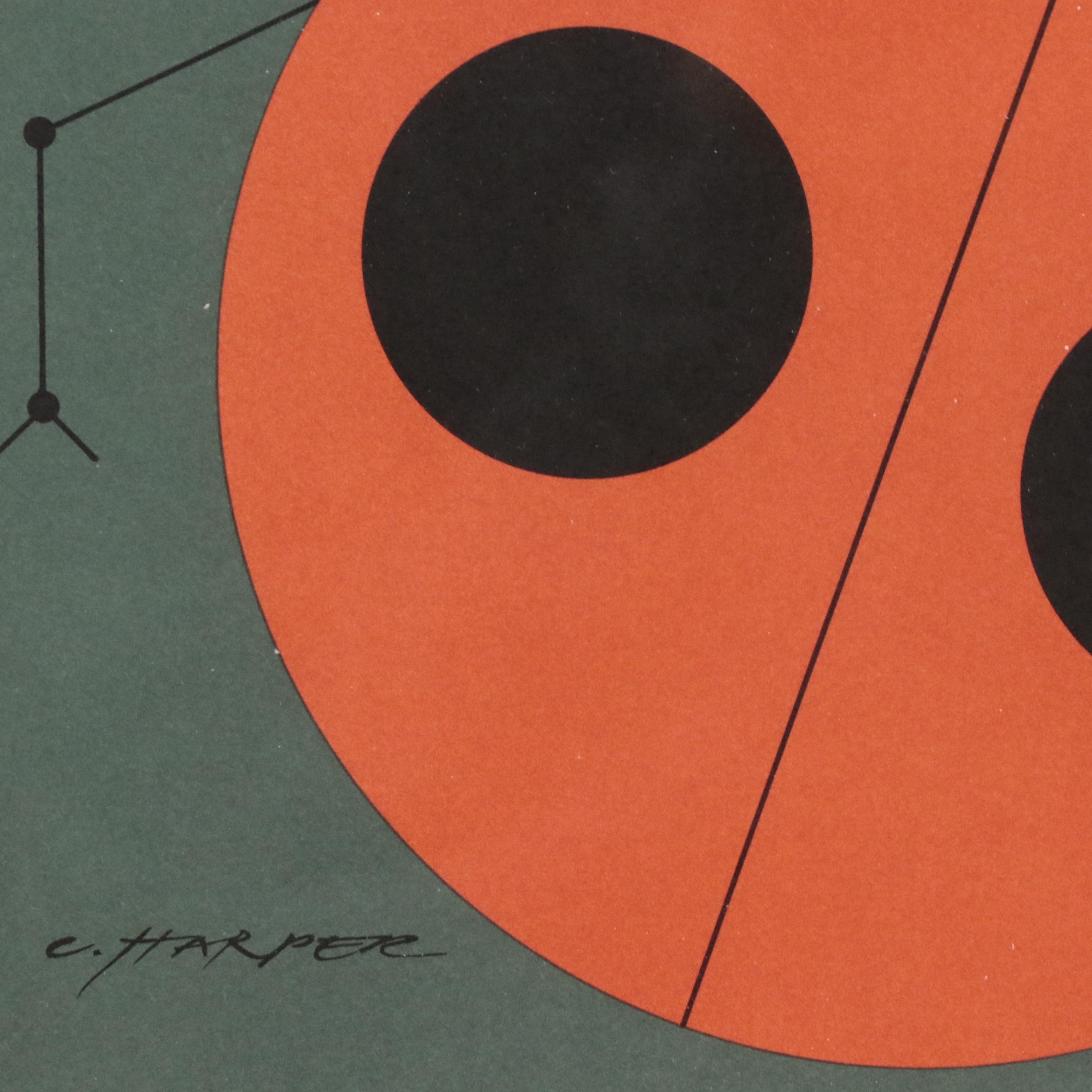 Charley Harper Lithograph "Ladybug"