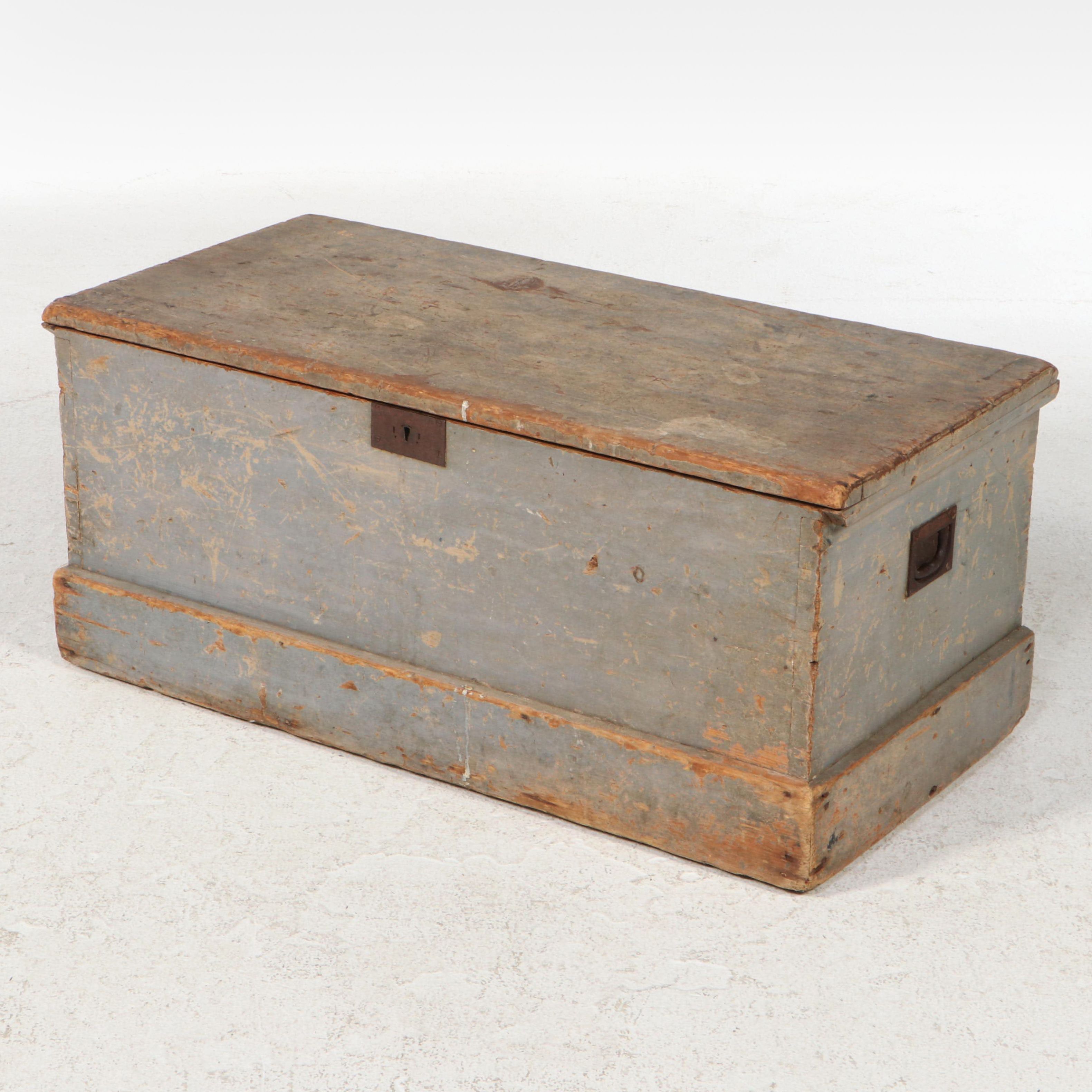 American Primitive Painted Pine Tool Chest, 19th Century