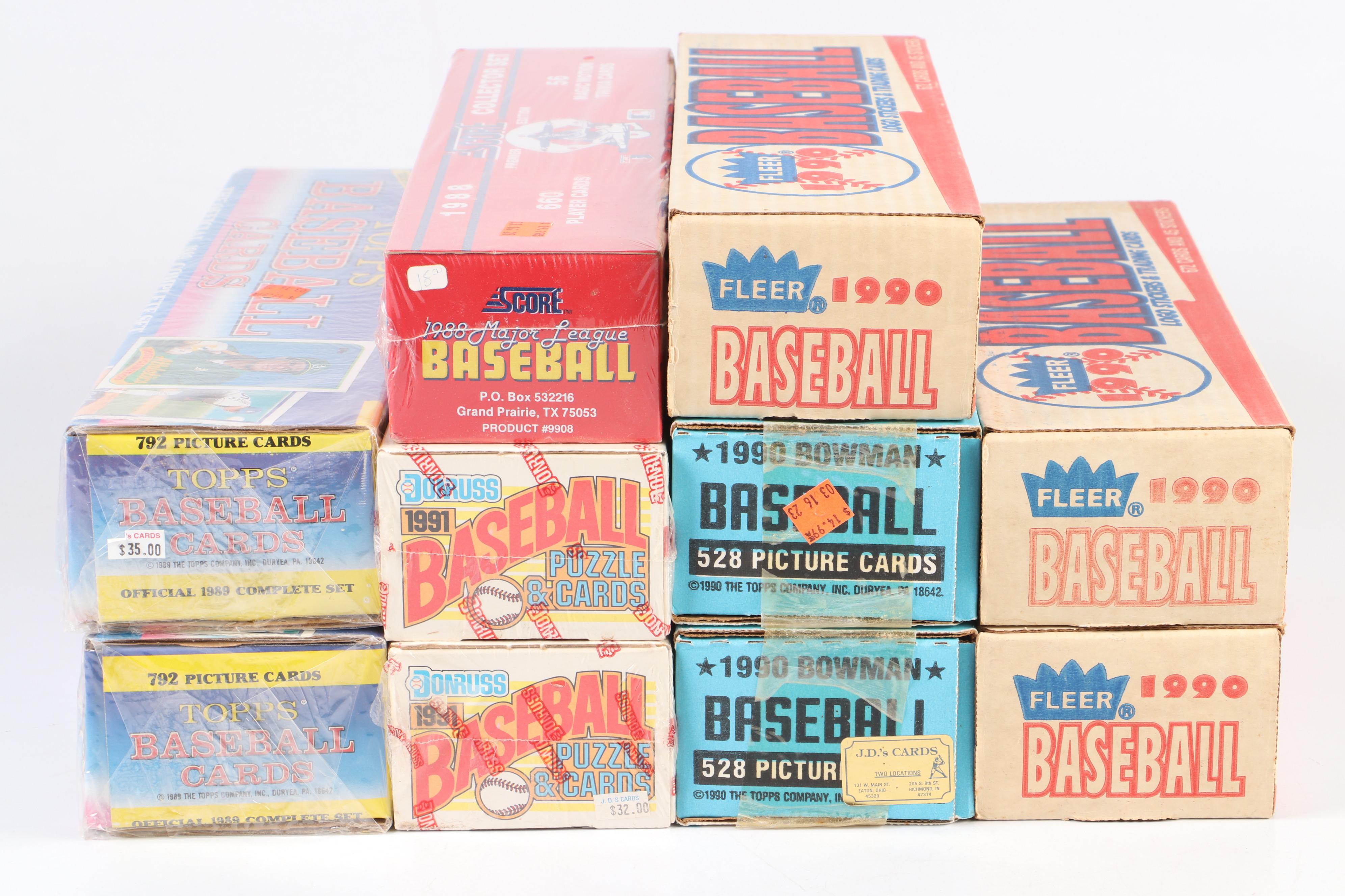 Bowman, Topps, Donruss, and More Sealed Baseball Card Sets, 1980s-1990s