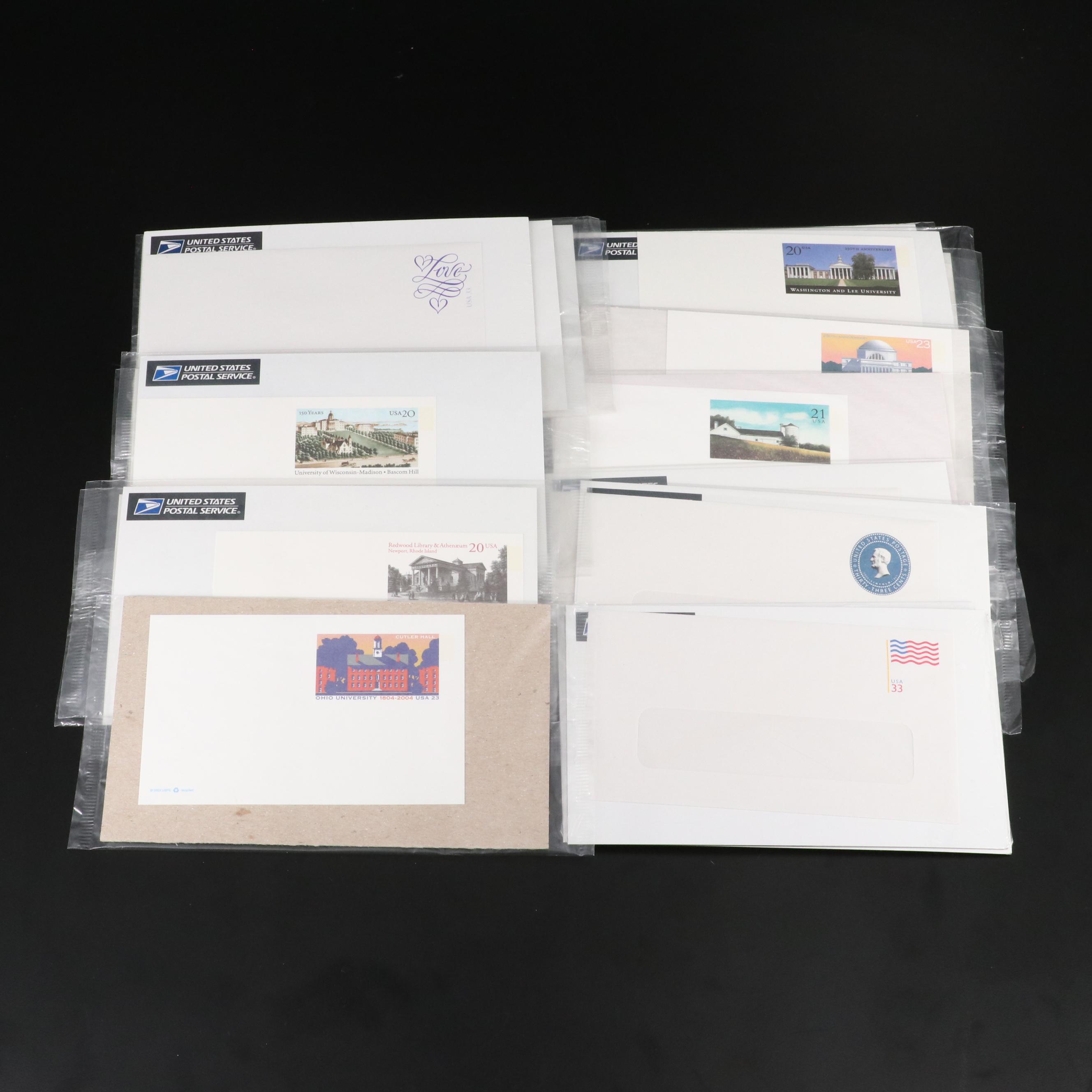 U.S. Postage Stamped Envelopes in Original Mint Packages With "Love Stamp Card"