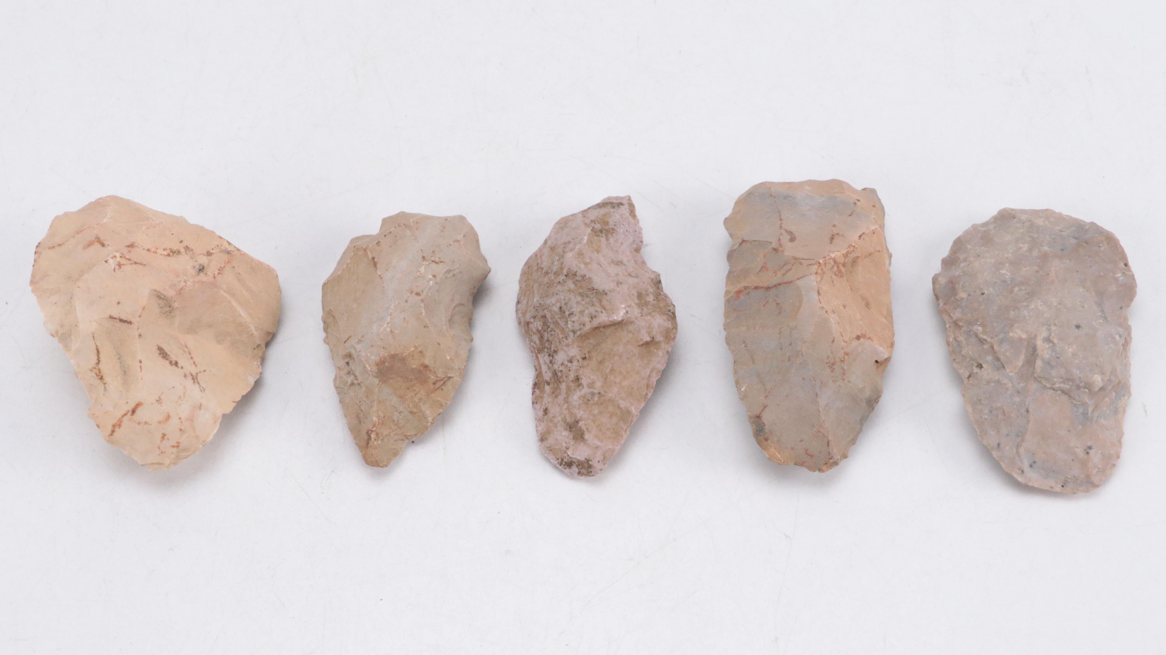 Early Native American Type Knapped Lithic Tools