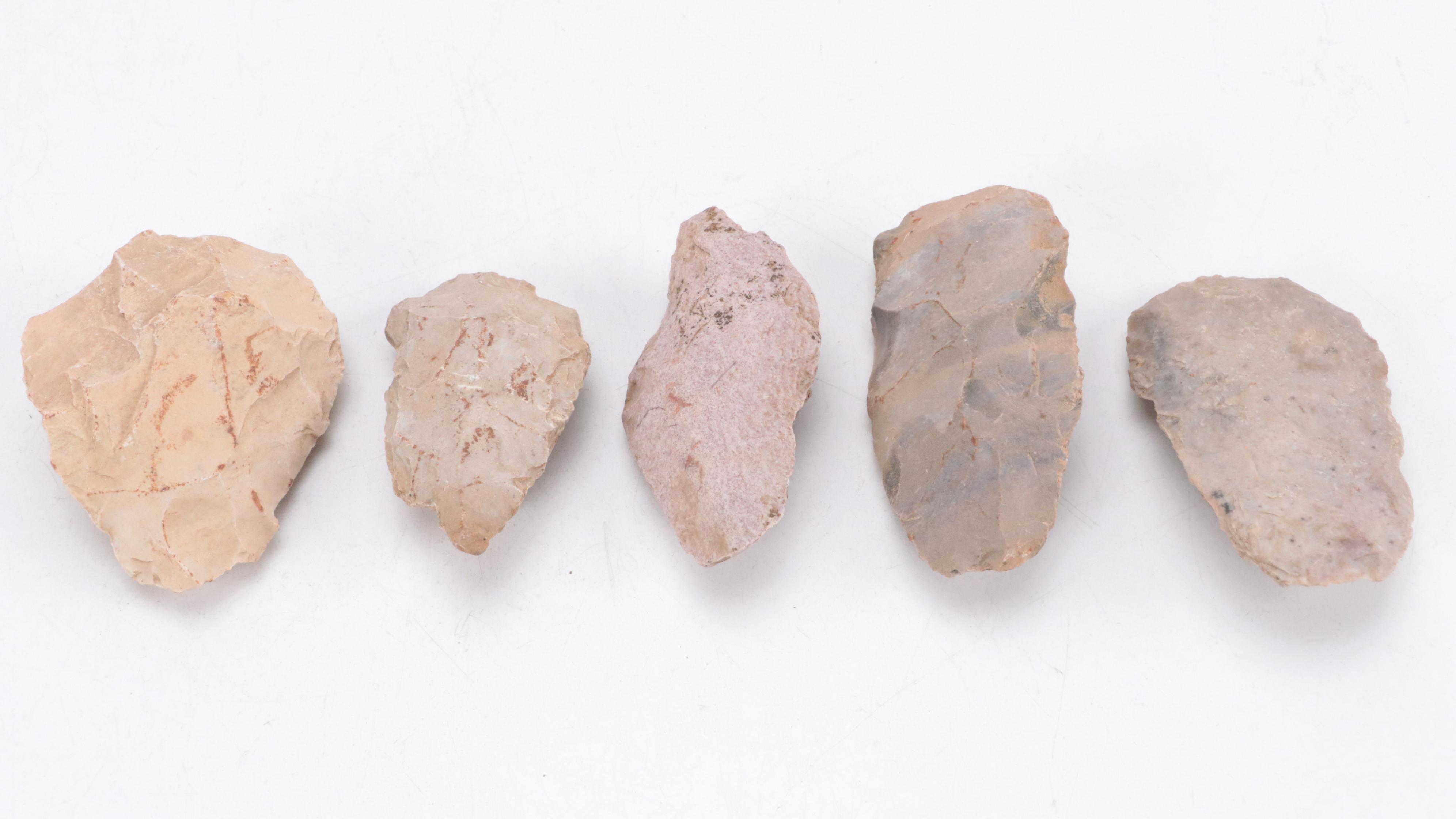 Early Native American Type Knapped Lithic Tools