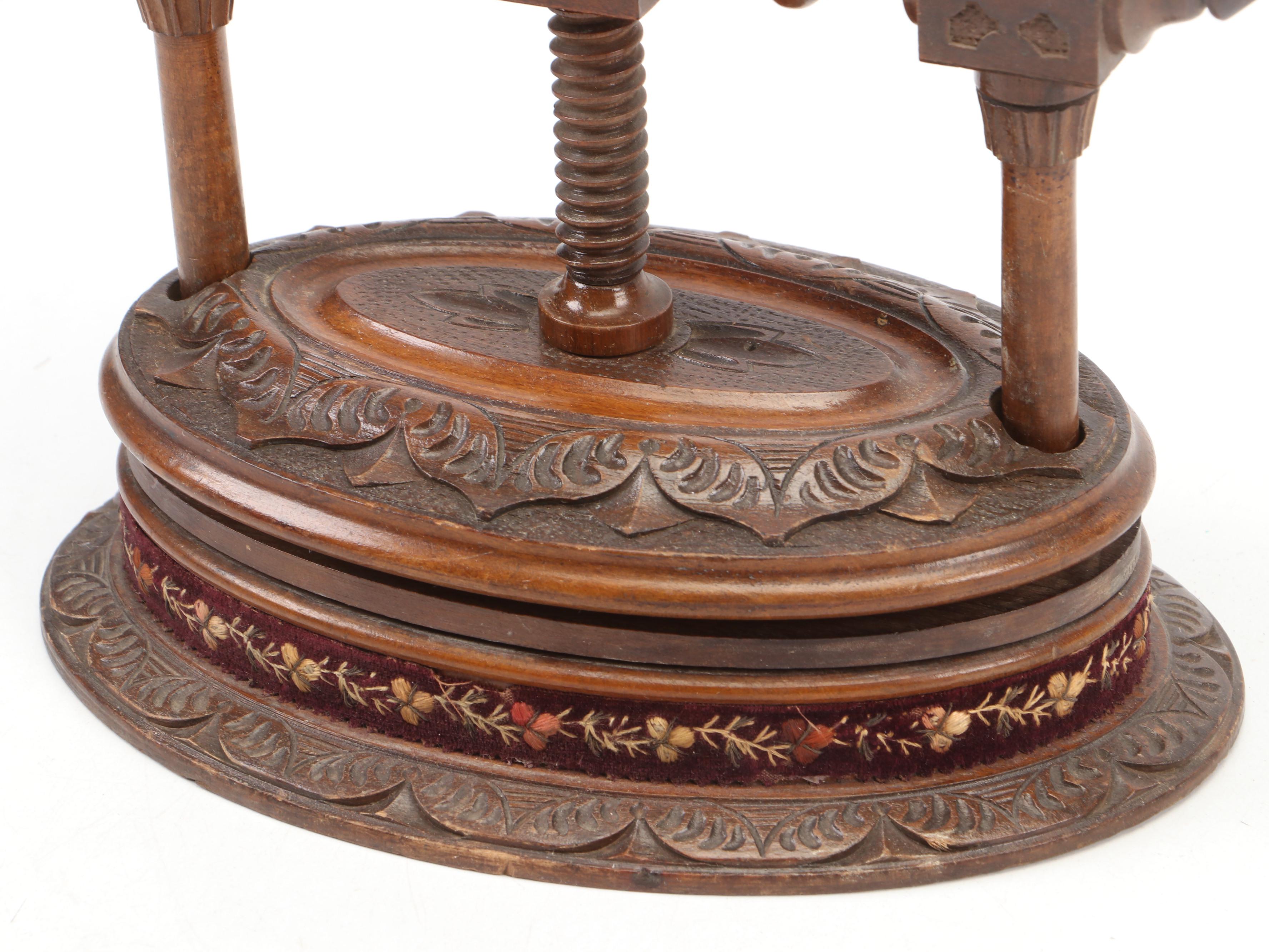 Victorian Carved Wood Flower Press
