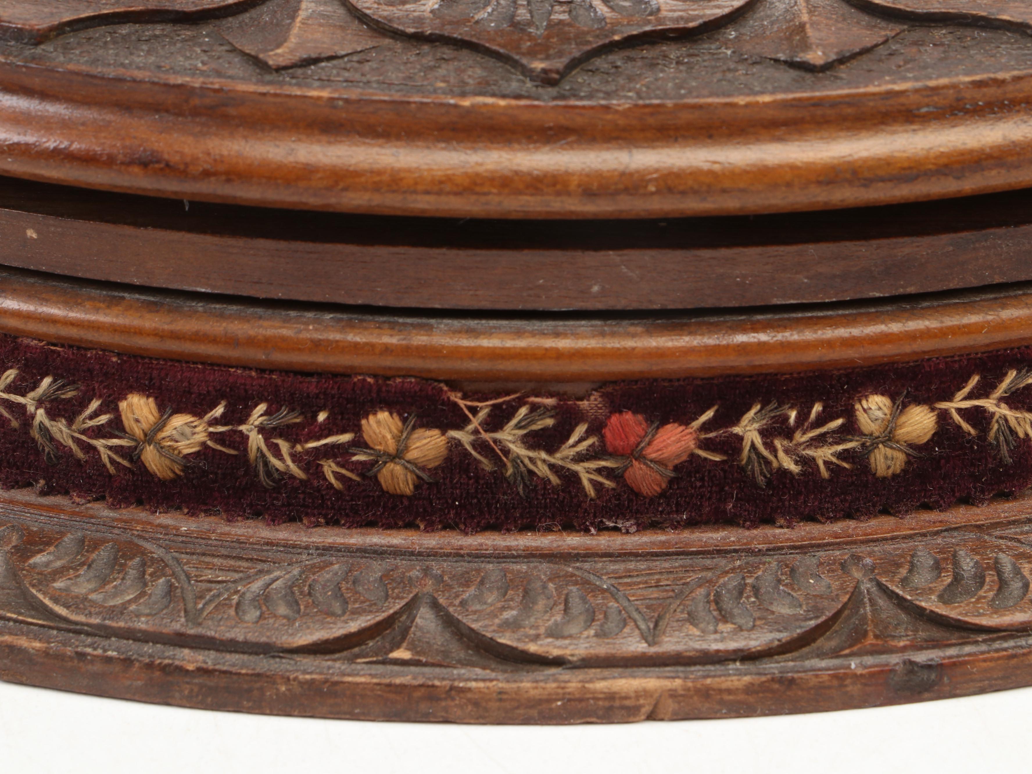 Victorian Carved Wood Flower Press