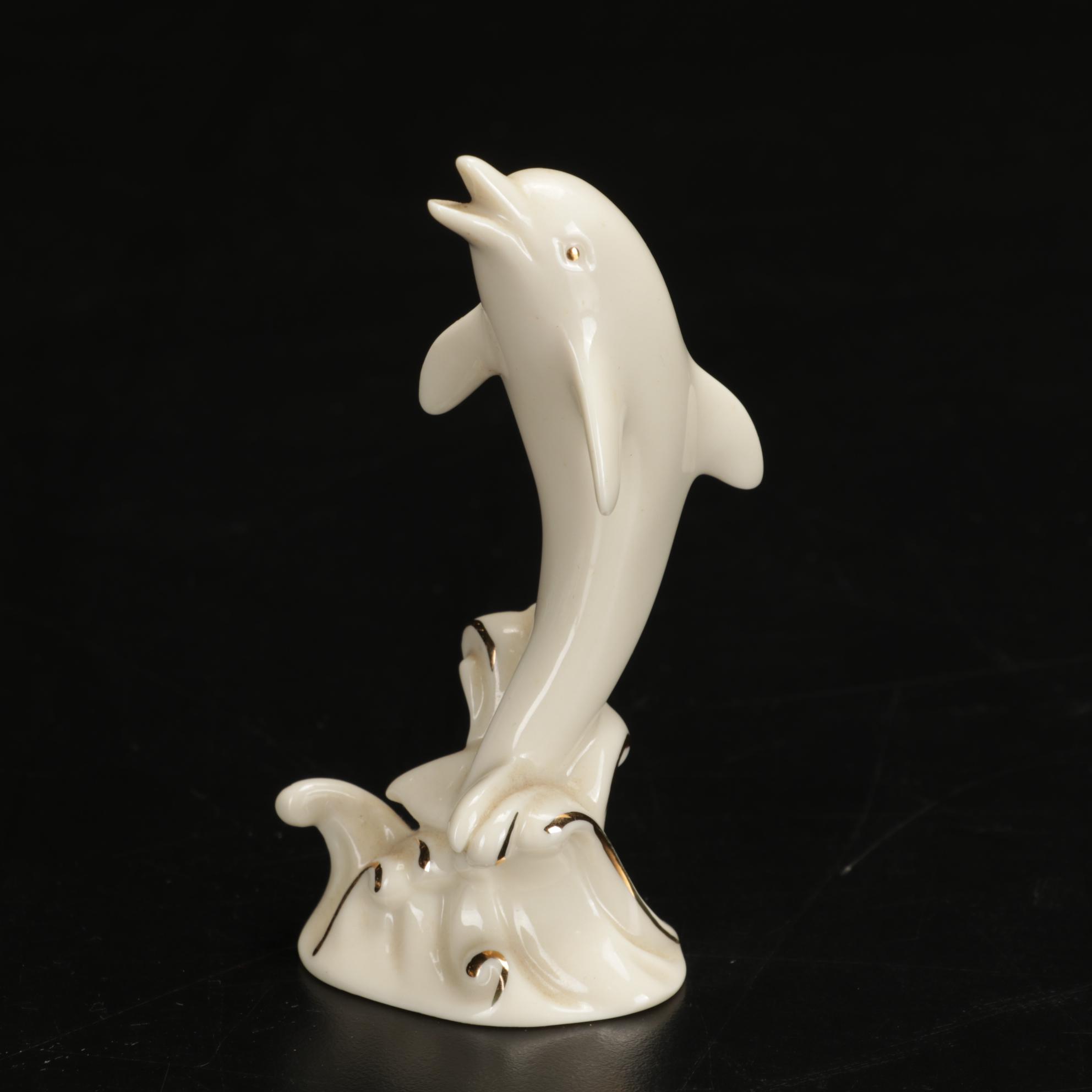 Lenox "China Jewels" Dolphin, Elephant, and Swan Figurines, 1980-2000