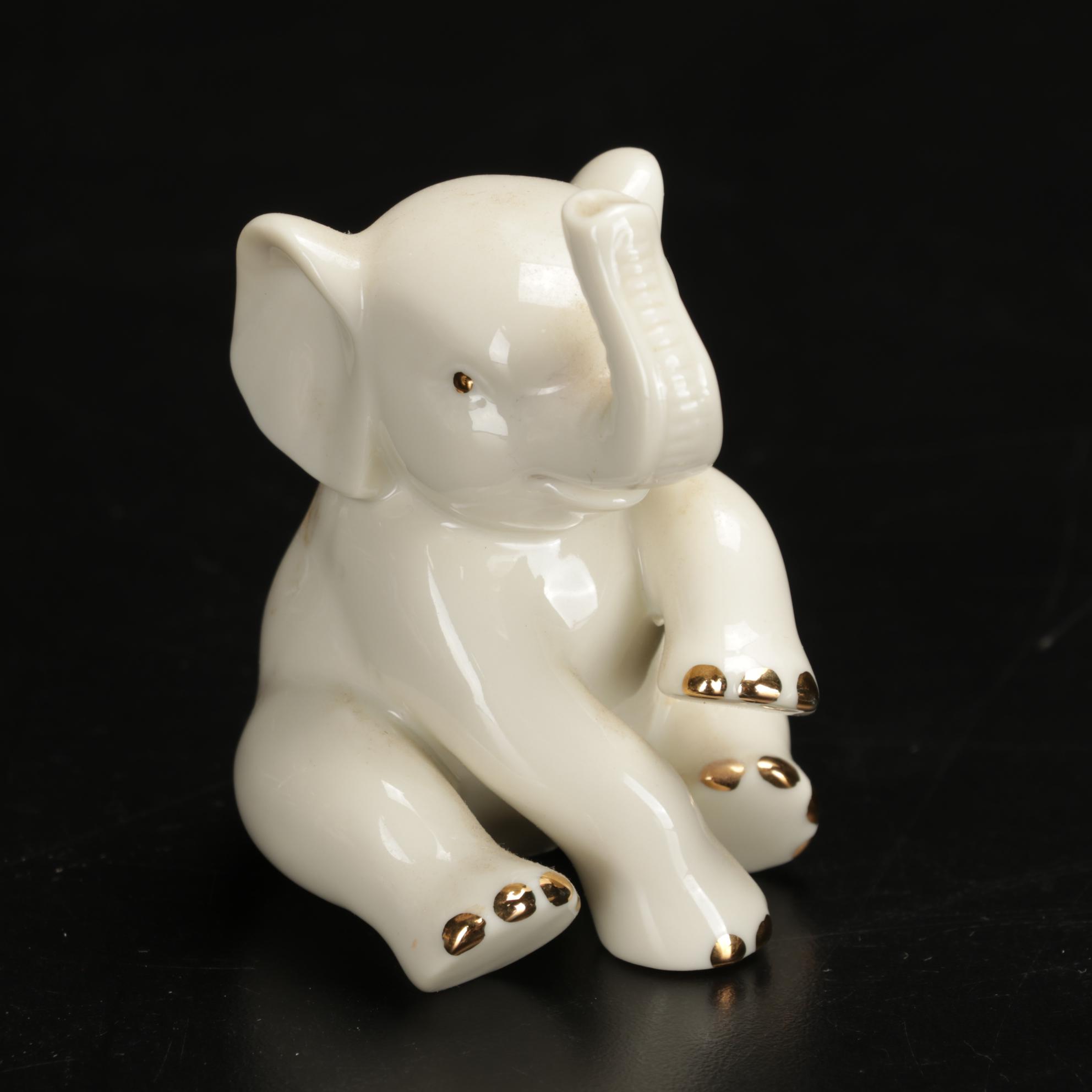 Lenox "China Jewels" Dolphin, Elephant, and Swan Figurines, 1980-2000