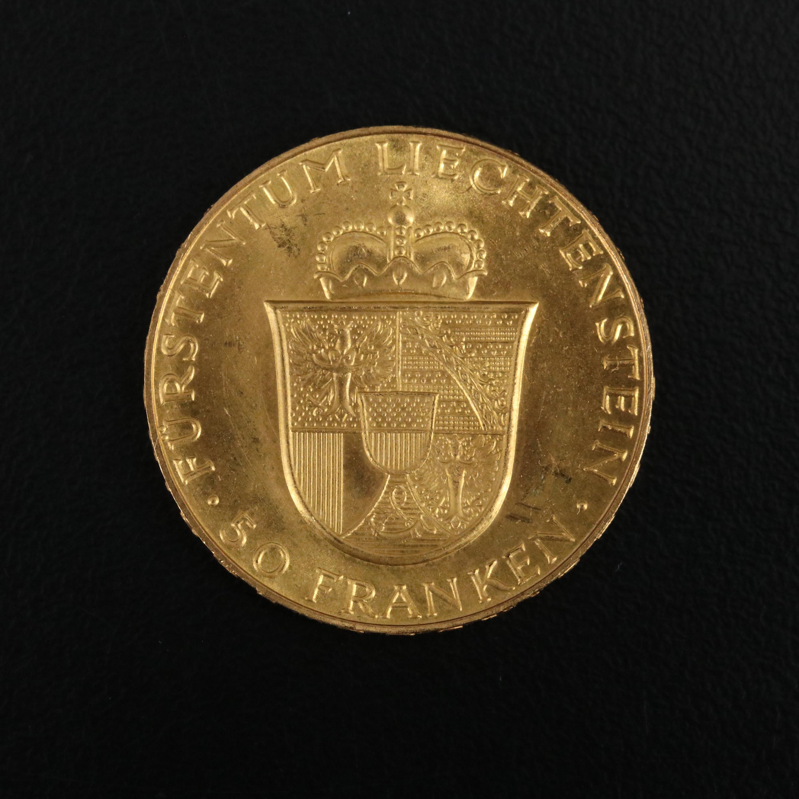 Two 1956 Commemorative Gold Coins from Liechtenstein