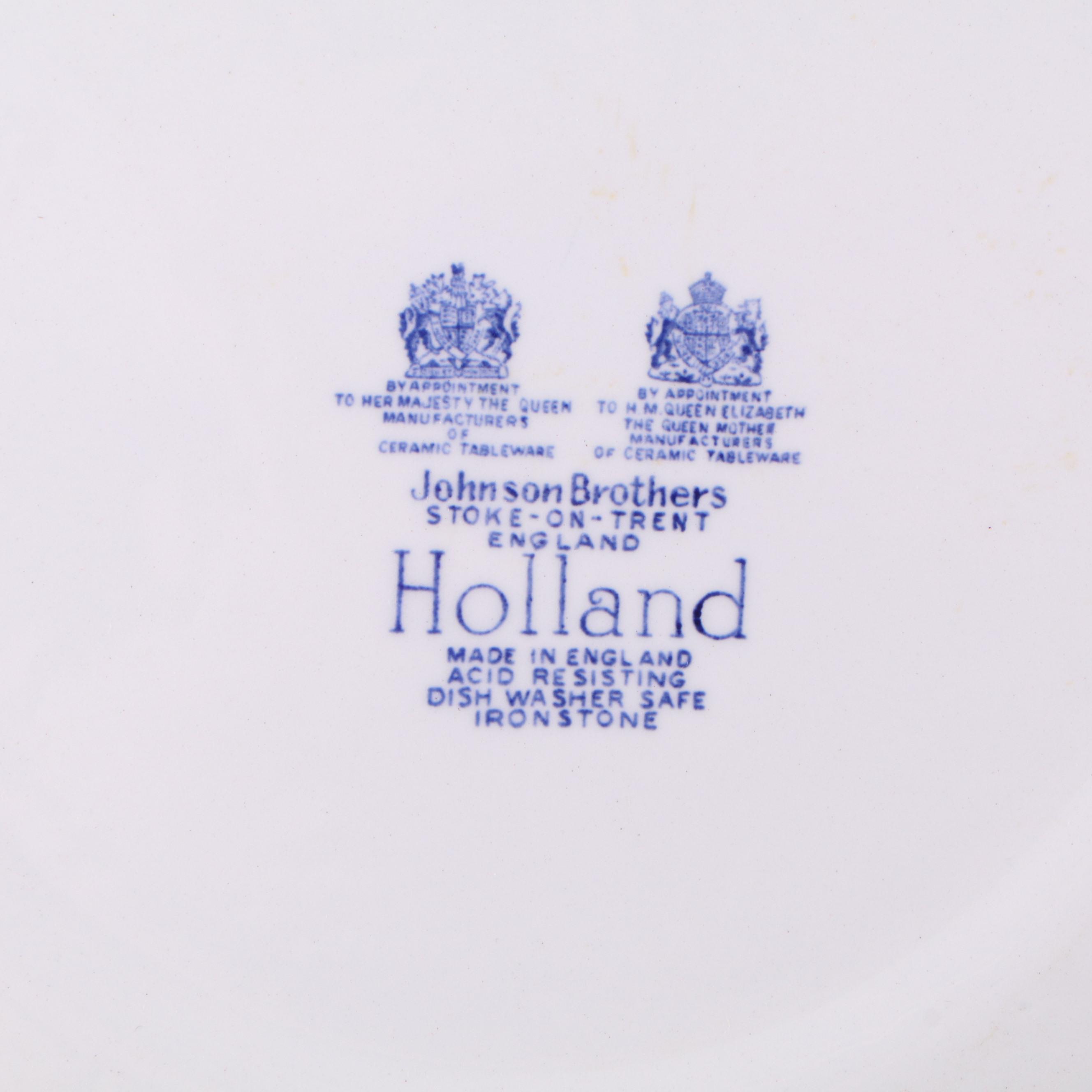 Johnson Brothers "Holland Blue Scenes" English Ironstone Dinnerware, 1974-1978