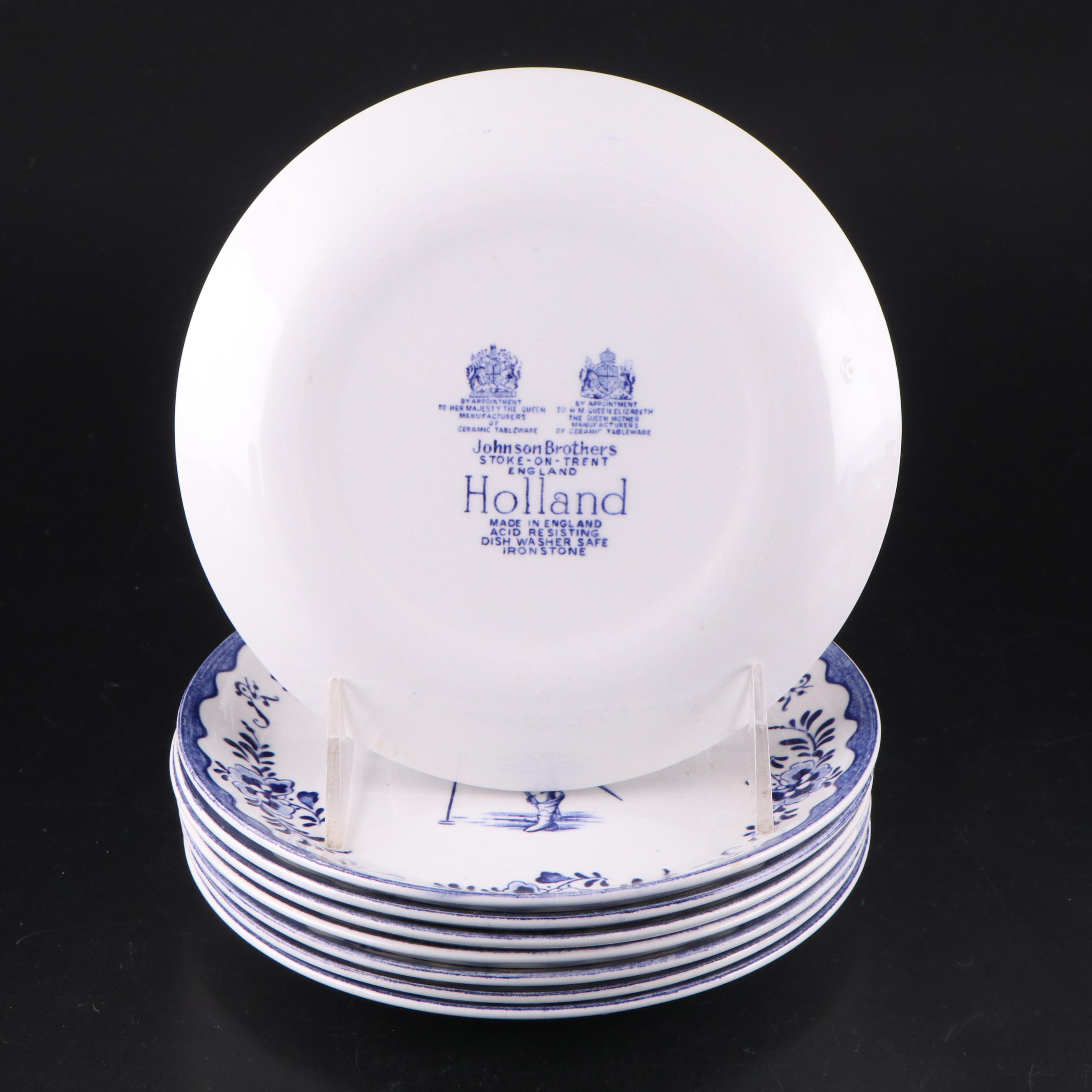 Johnson Brothers "Holland Blue Scenes" English Ironstone Dinnerware, 1974-1978