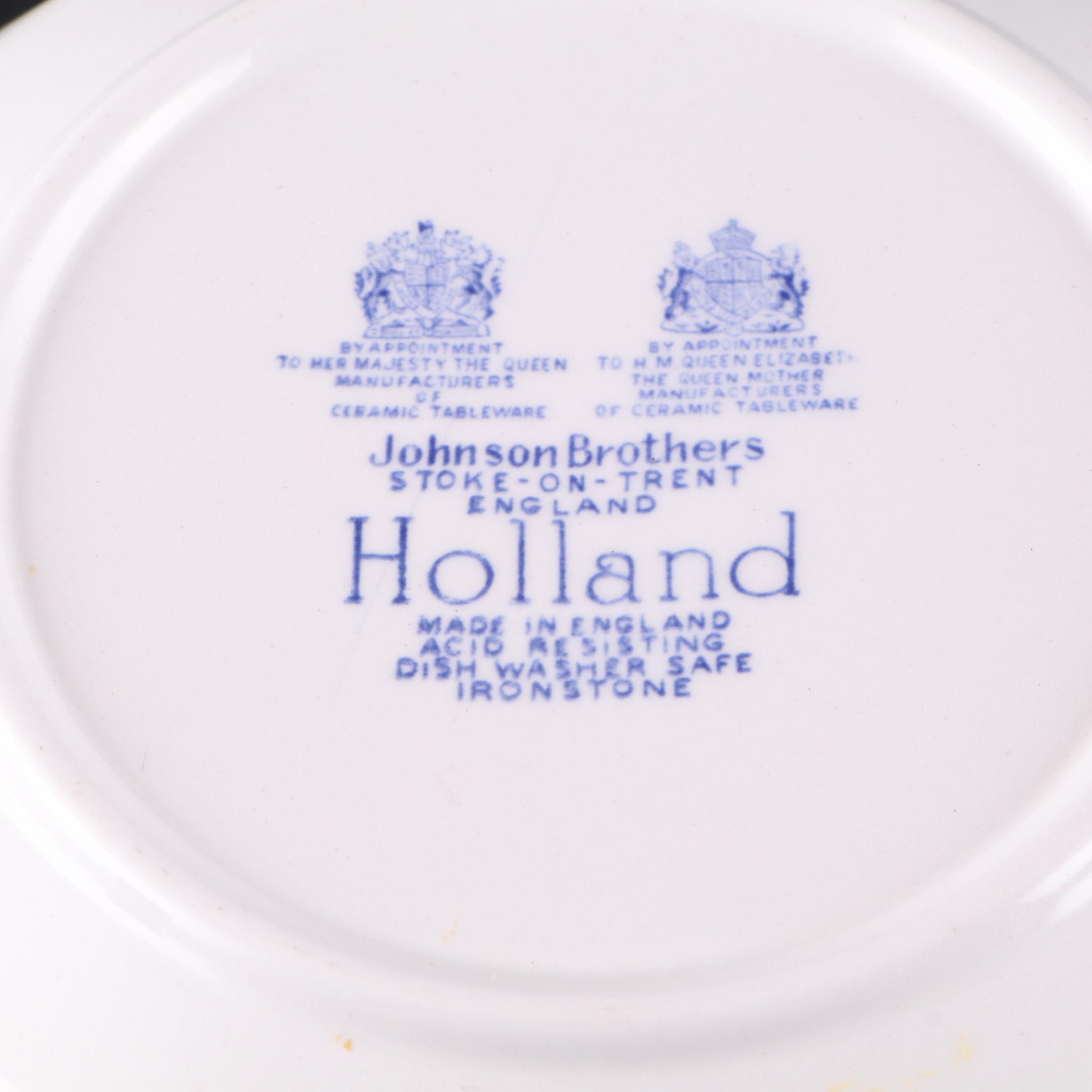 Johnson Brothers "Holland Blue Scenes" English Ironstone Dinnerware, 1974-1978