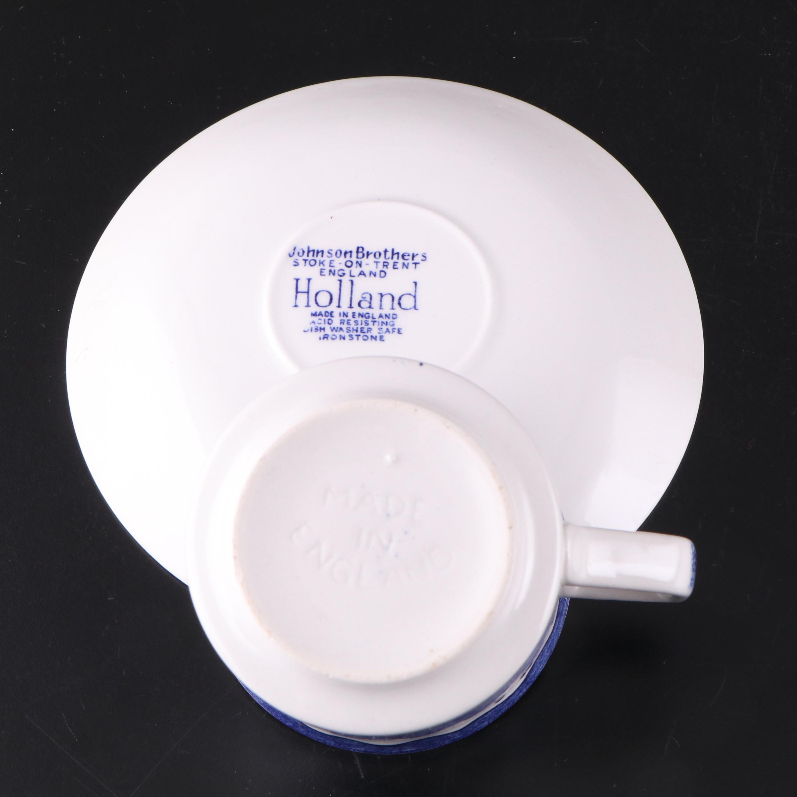Johnson Brothers "Holland Blue Scenes" English Ironstone Dinnerware, 1974-1978