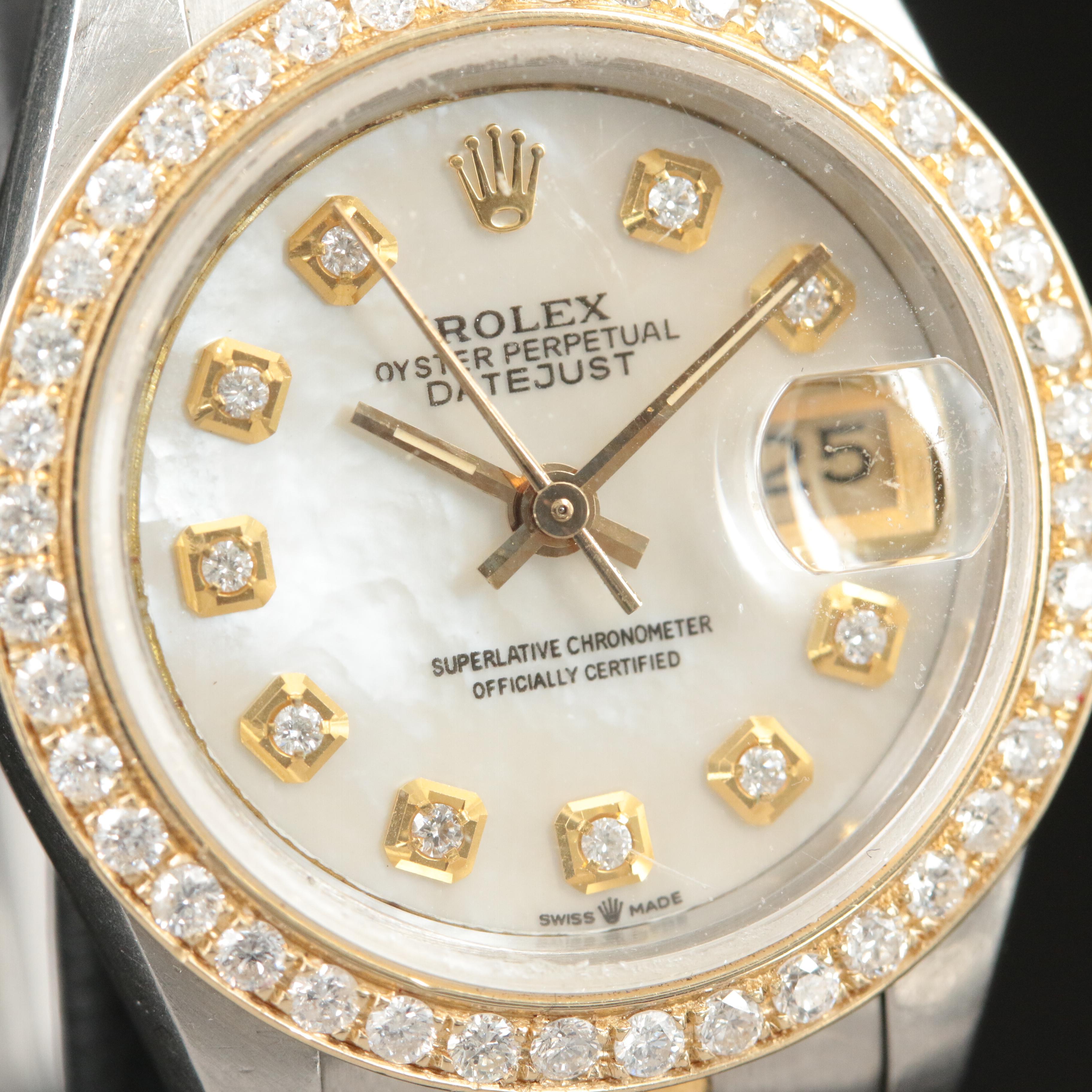 18K and Stainless Steel 1988 Rolex Datejust Diamond Watch