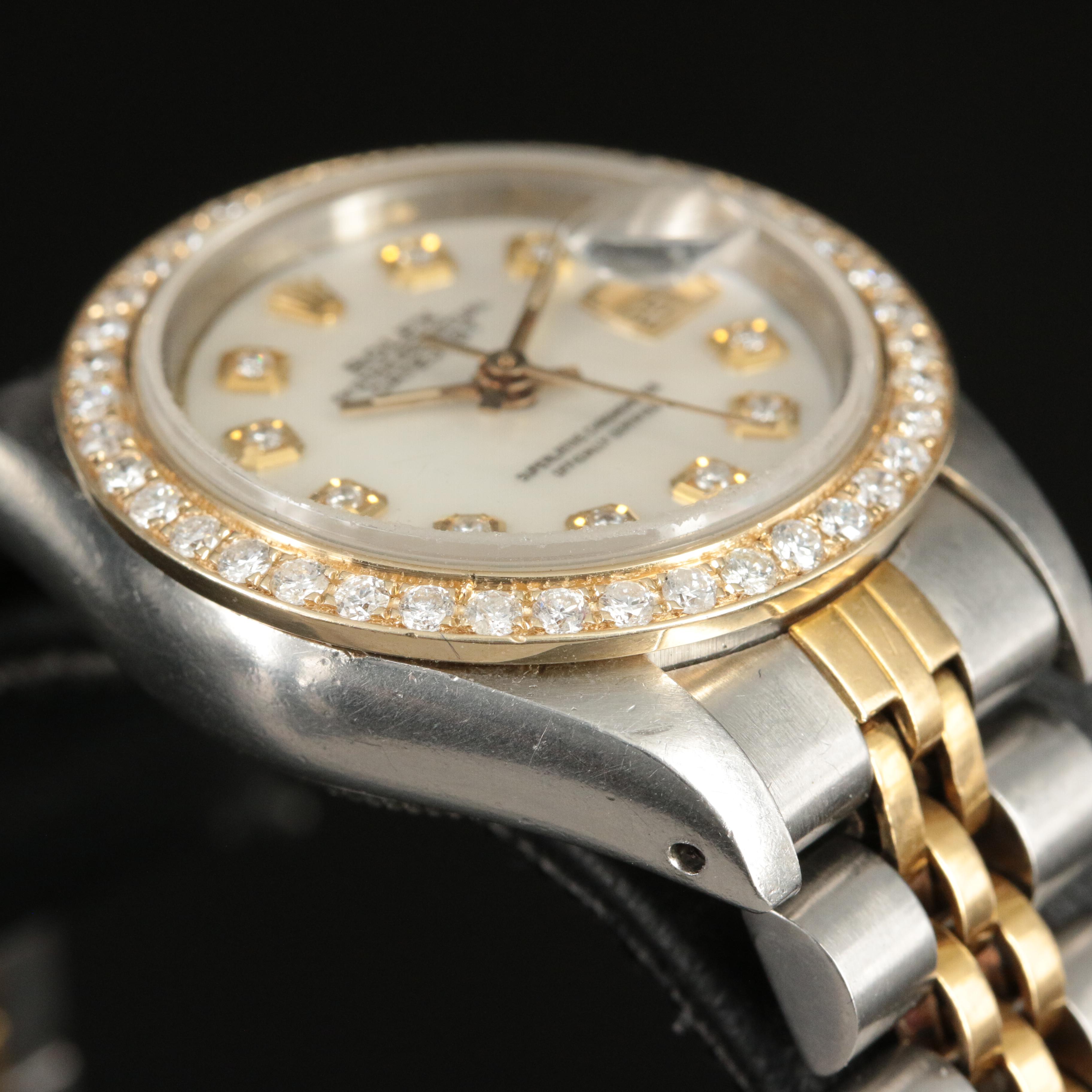 18K and Stainless Steel 1988 Rolex Datejust Diamond Watch