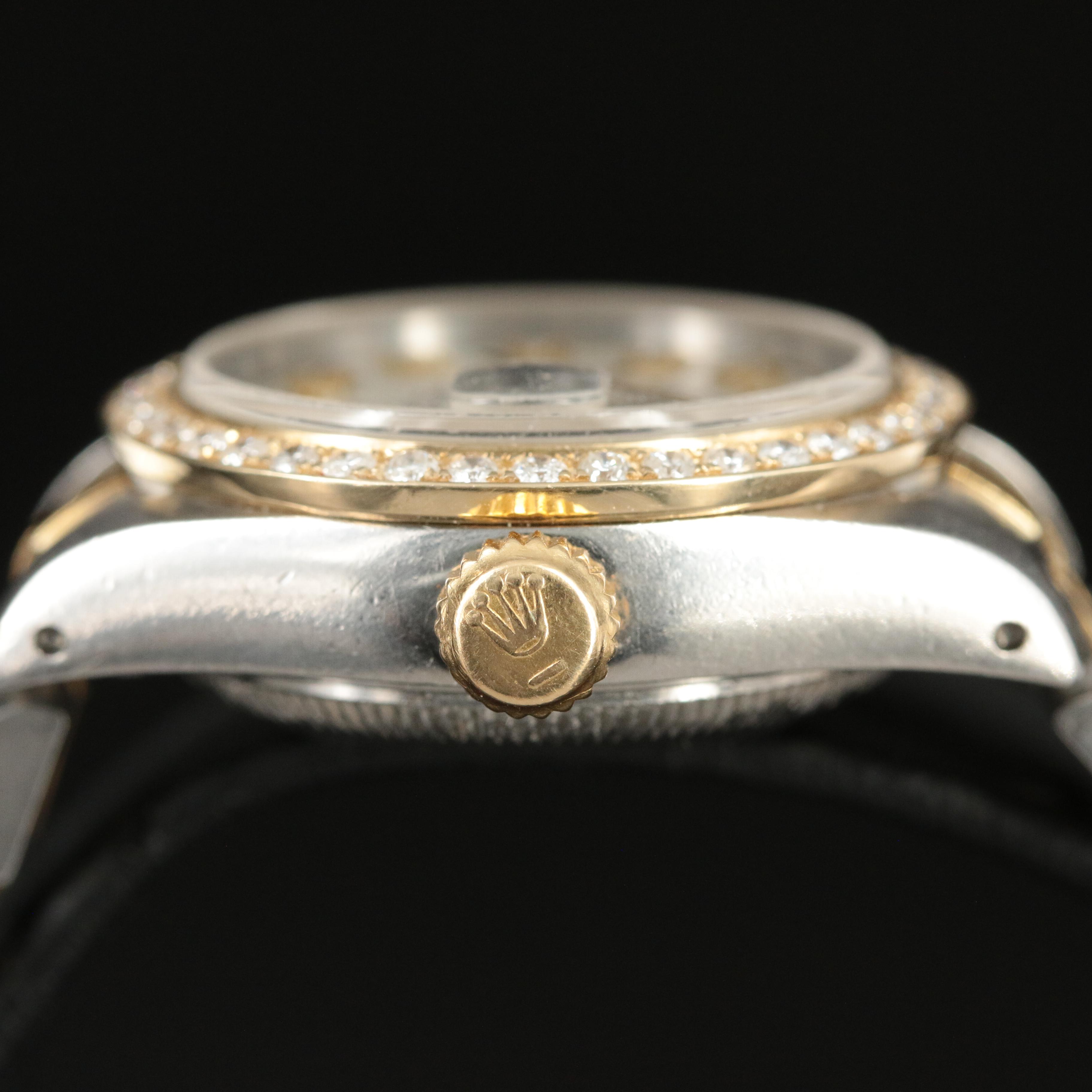 18K and Stainless Steel 1988 Rolex Datejust Diamond Watch