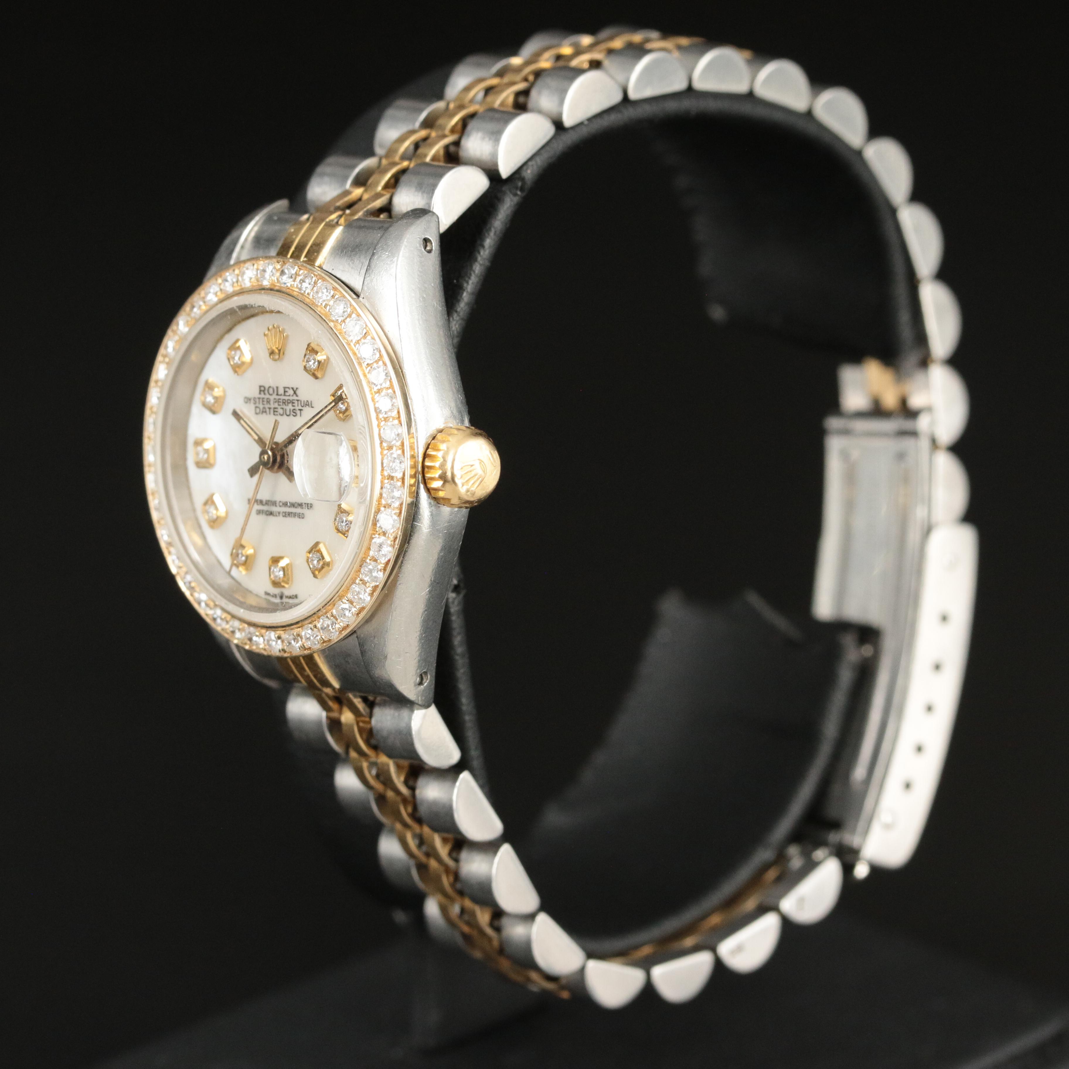 18K and Stainless Steel 1988 Rolex Datejust Diamond Watch