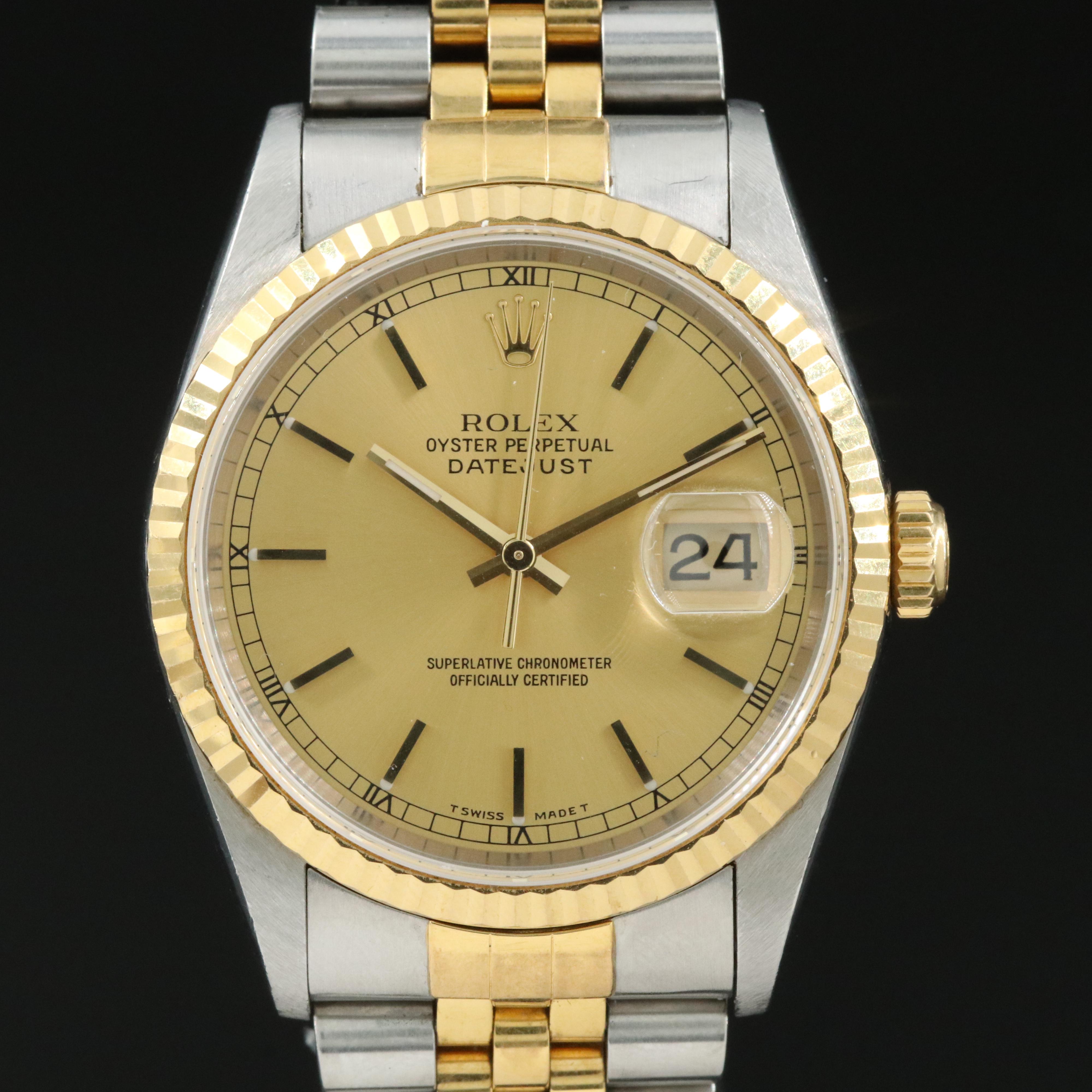 1997 Rolex Datejust 18K and Stainless Steel Watch