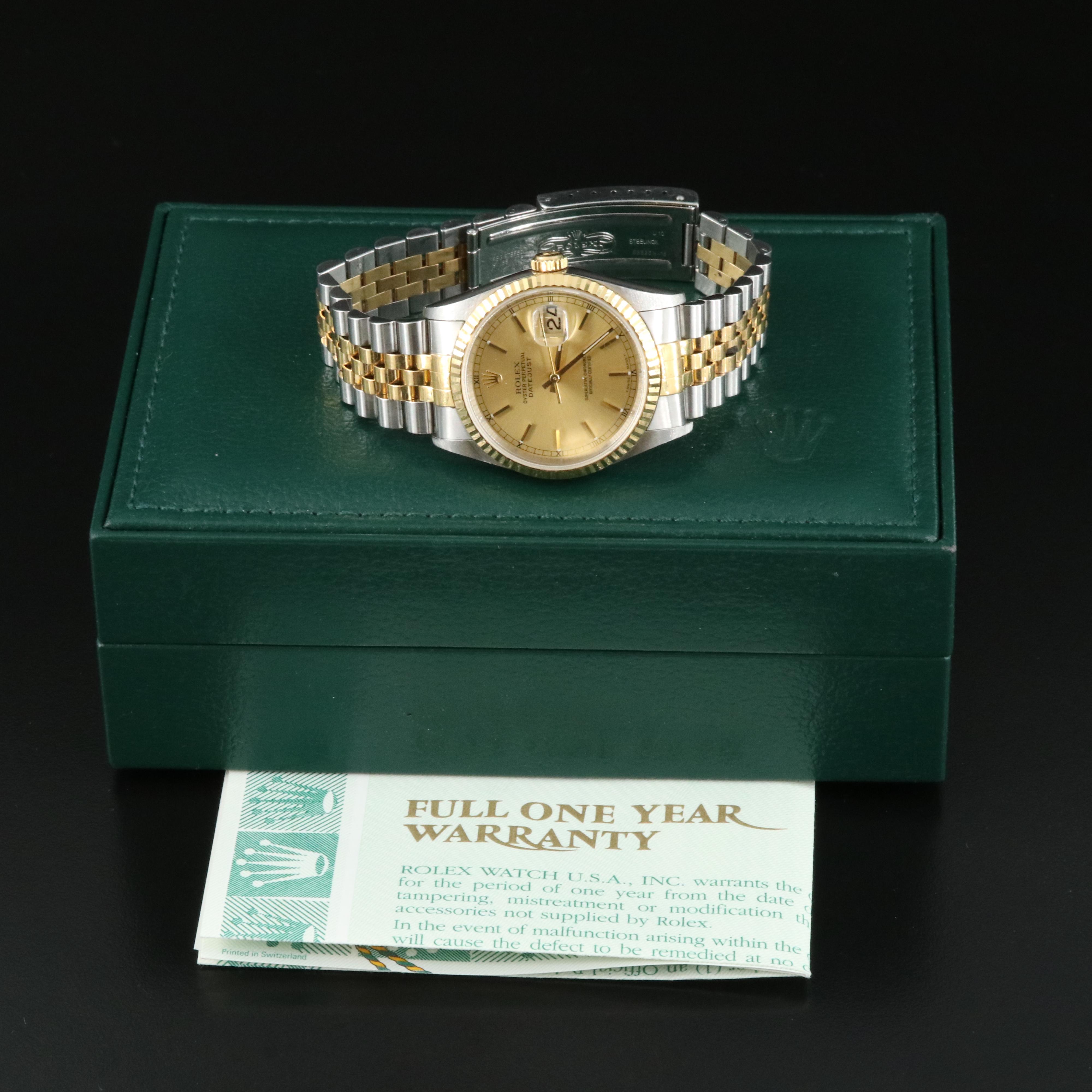 1997 Rolex Datejust 18K and Stainless Steel Watch