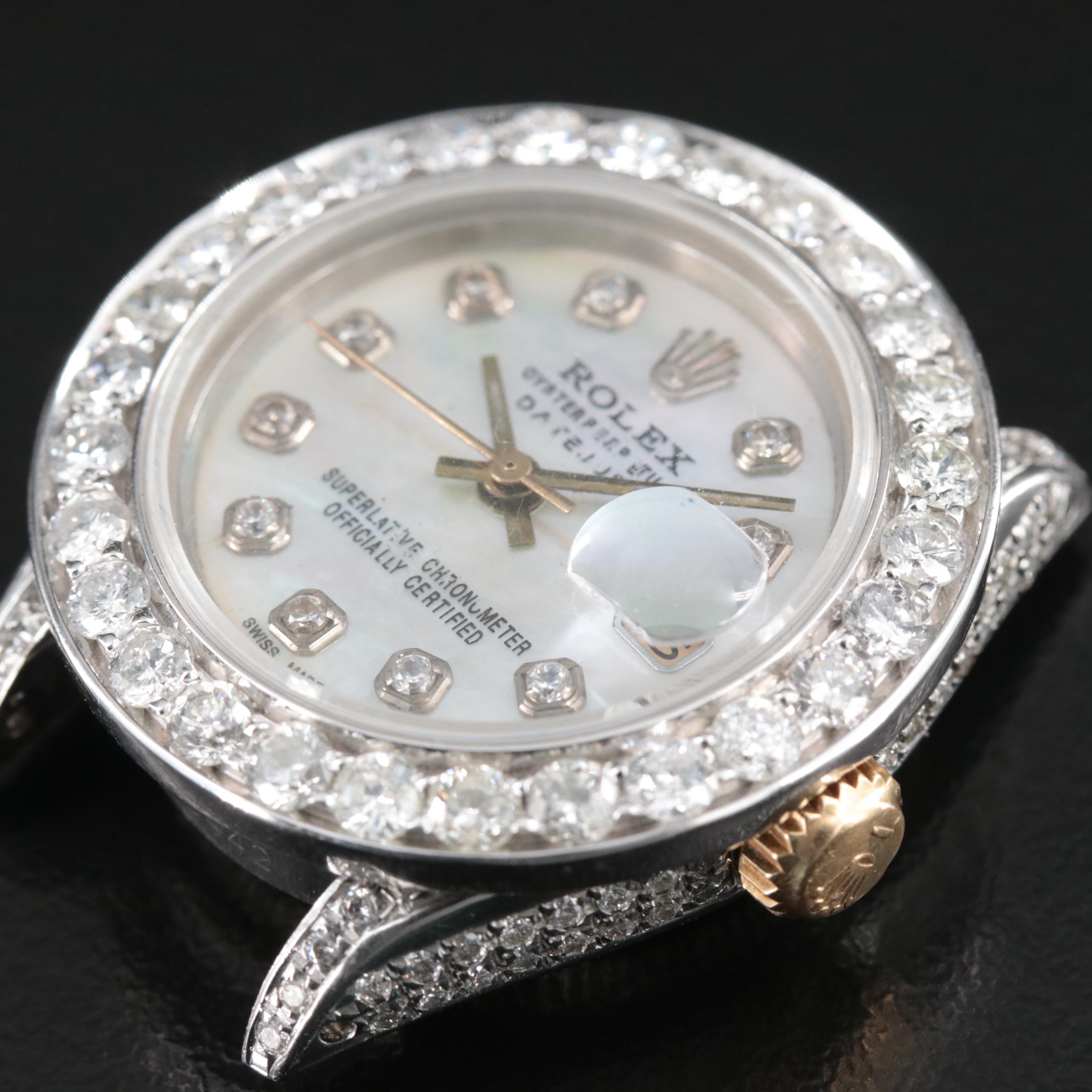 1983 Rolex Custom 2.68 CTW Diamond Datejust Watch