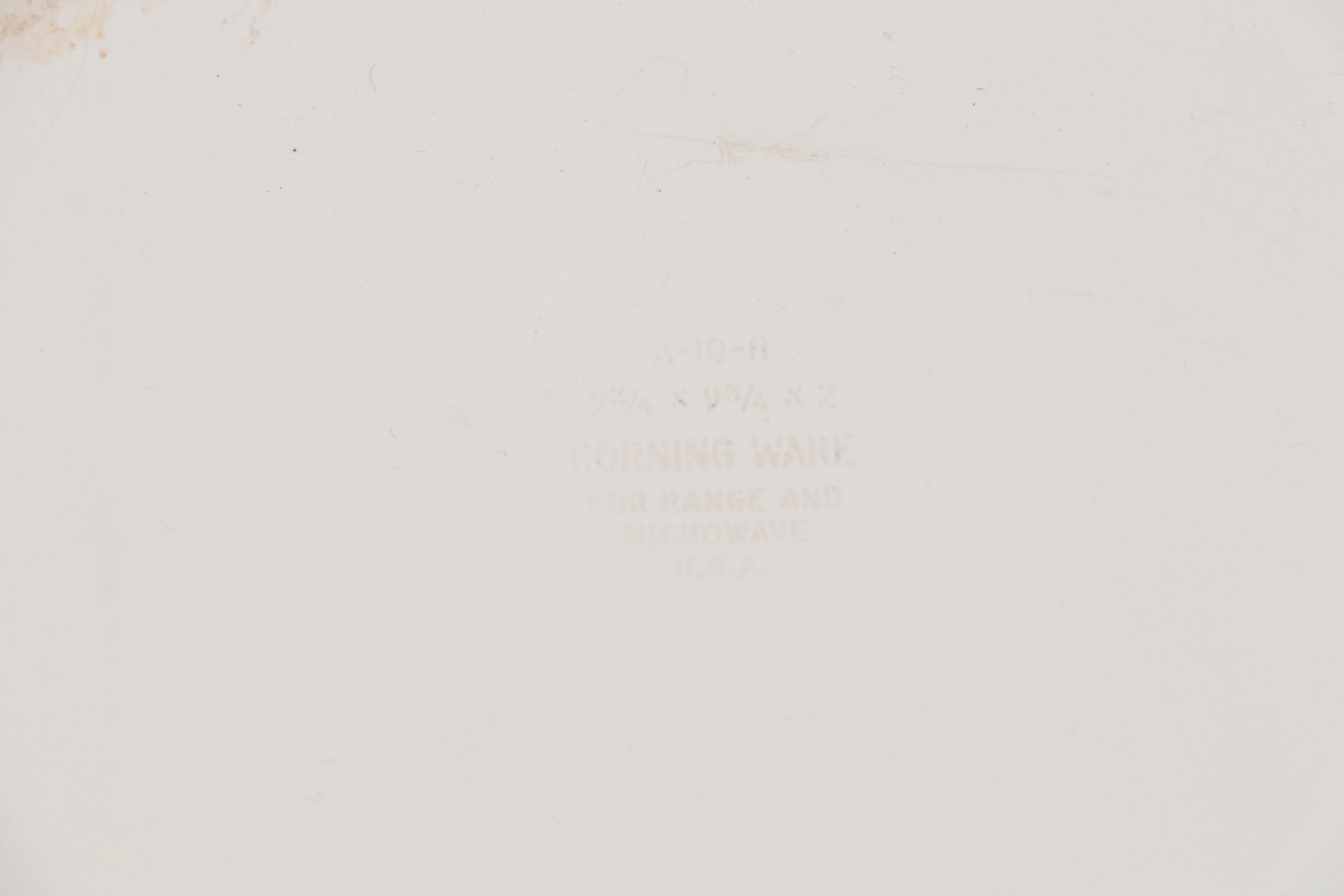 Corning "Cornflower Blue" Coffee Pot and Baking Dishes, Mid to Late 20th C.