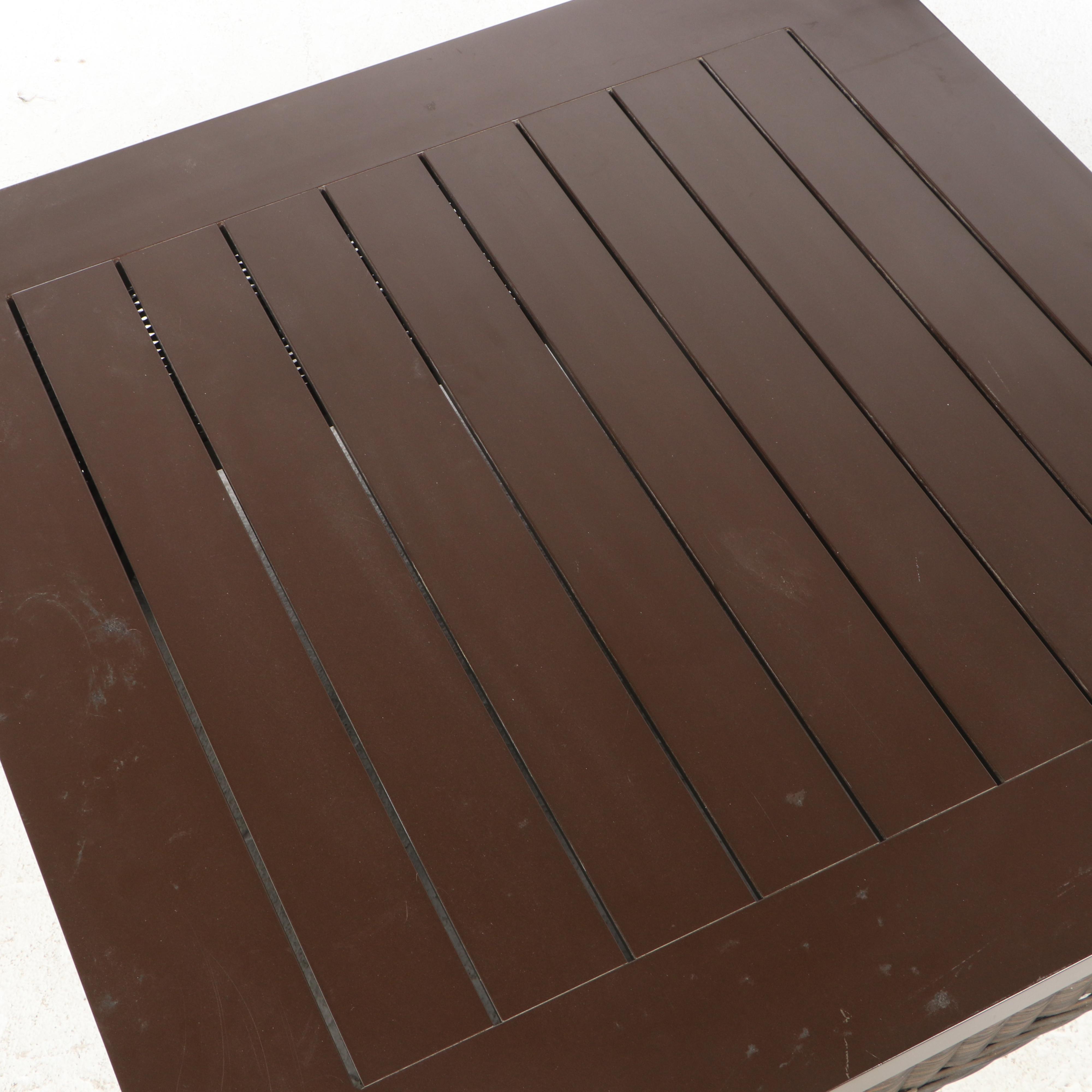 Five-Piece Summer Classics Resin Wicker Sectional Sofa Plus Coffee Table