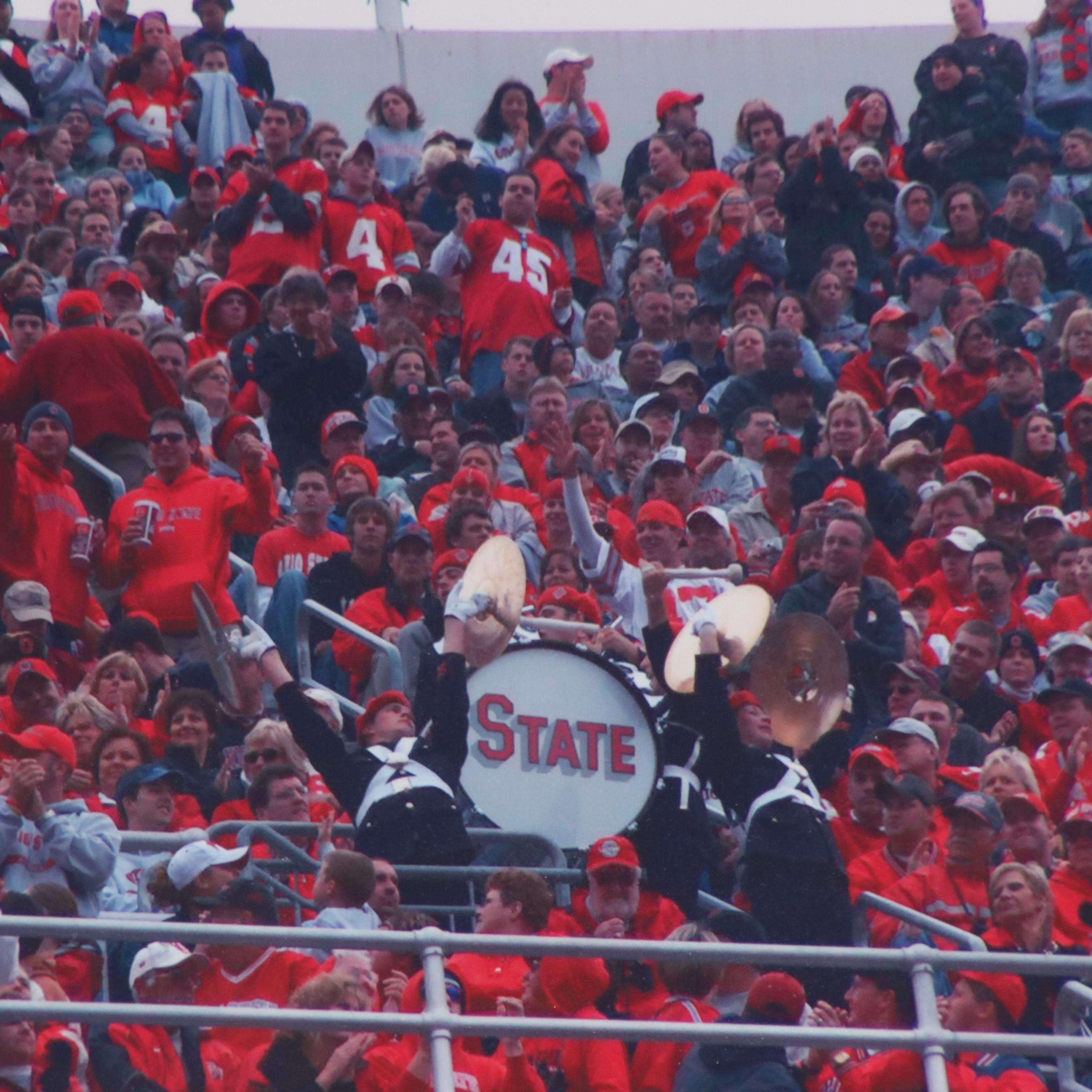 Digital Photograph of the Ohio State Marching Band and Crowd at a Game