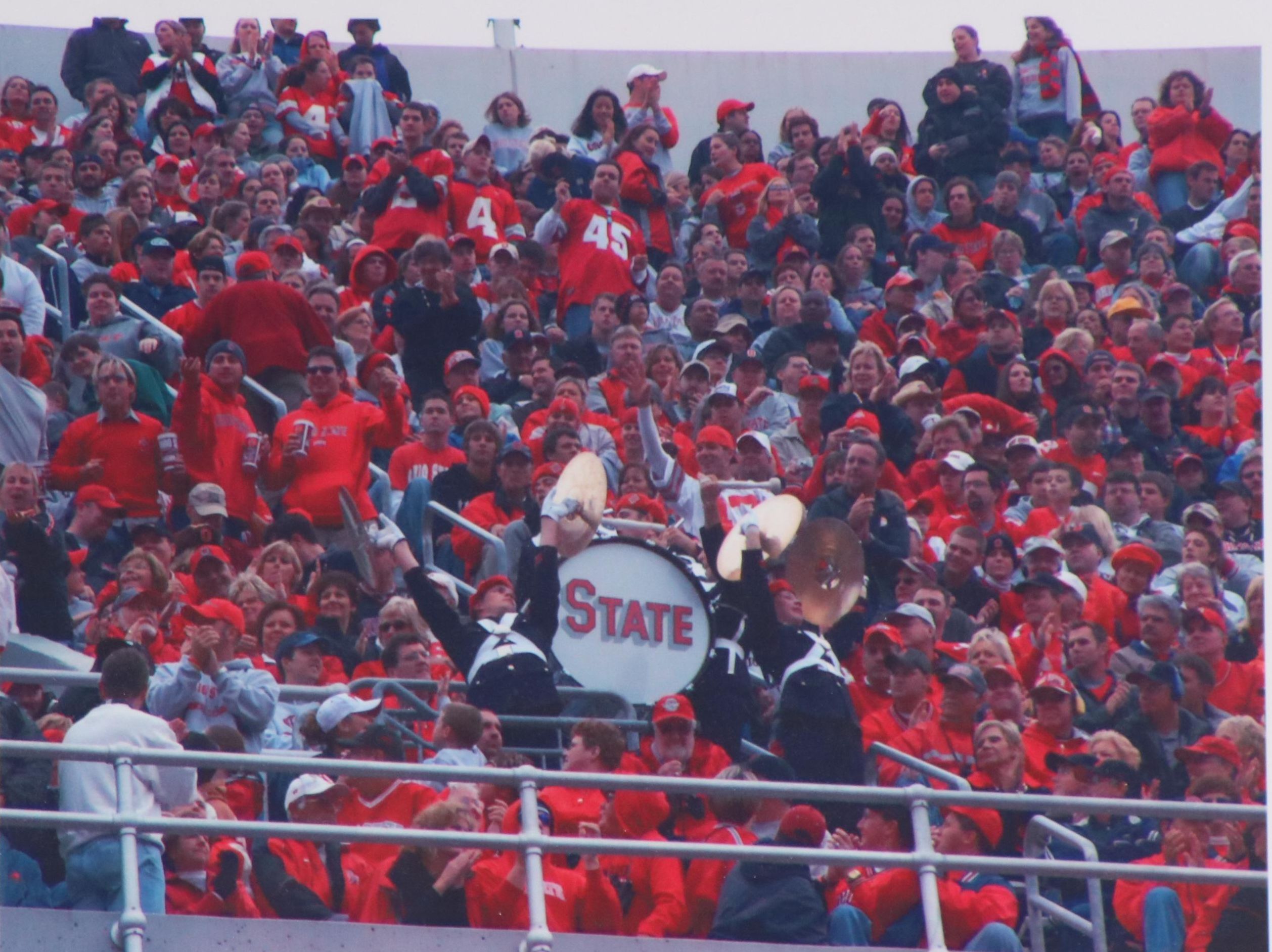 Digital Photograph of the Ohio State Marching Band and Crowd at a Game