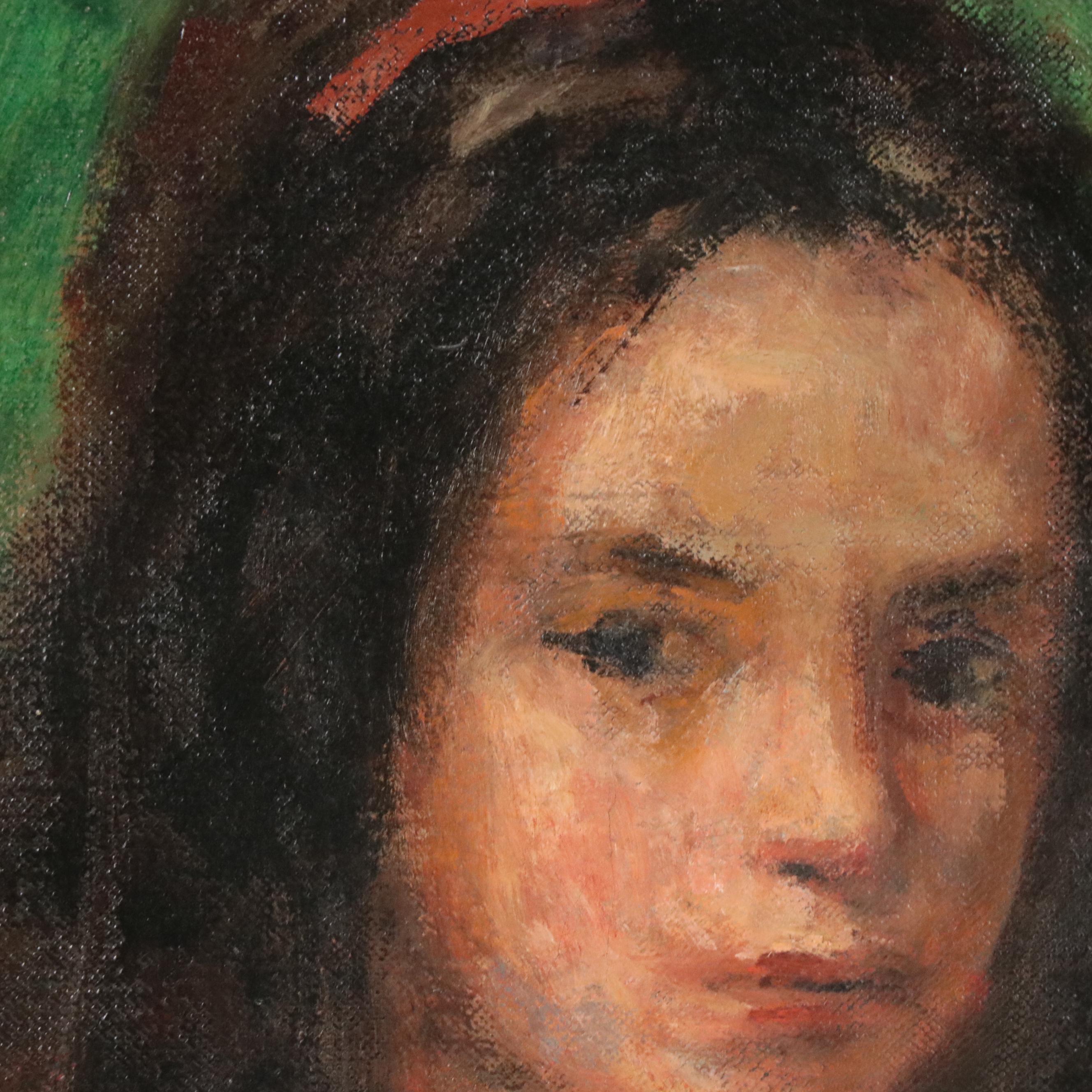 Robert Phillip Portrait Oil Painting "Head of a Young Girl," Mid 20th Century