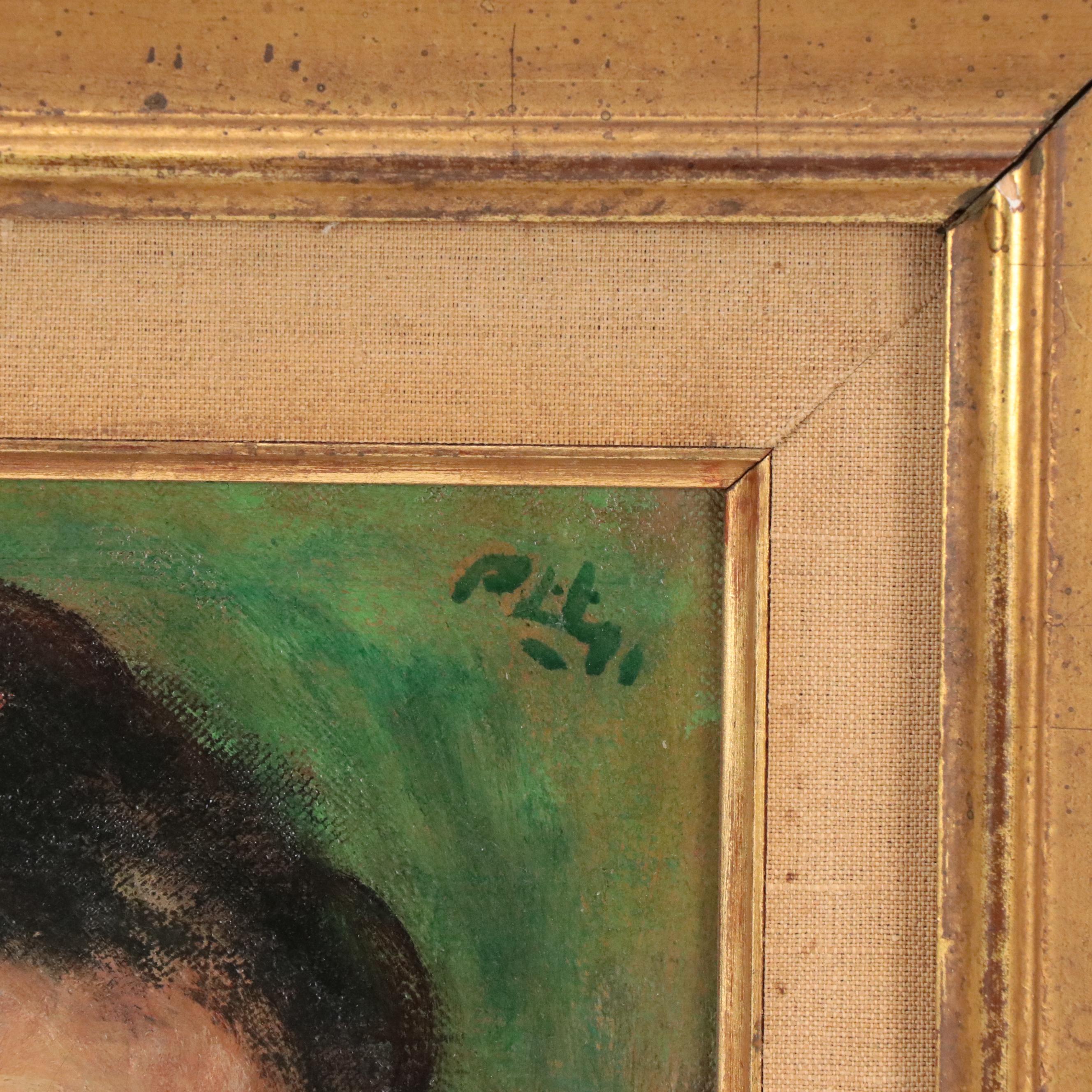 Robert Phillip Portrait Oil Painting "Head of a Young Girl," Mid 20th Century