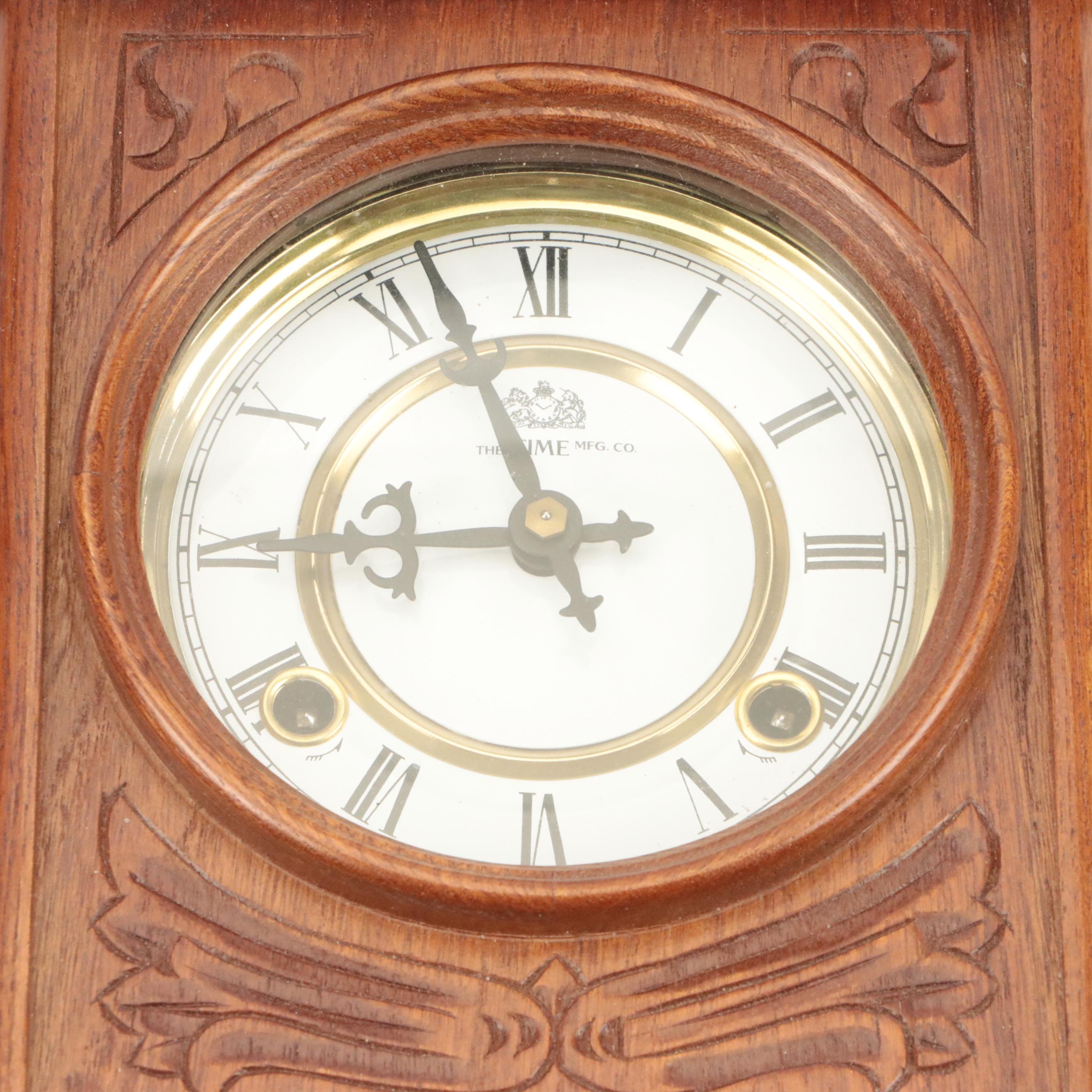 The Time Mfg. Co. Wood and Brass Centennial Parlor Clock