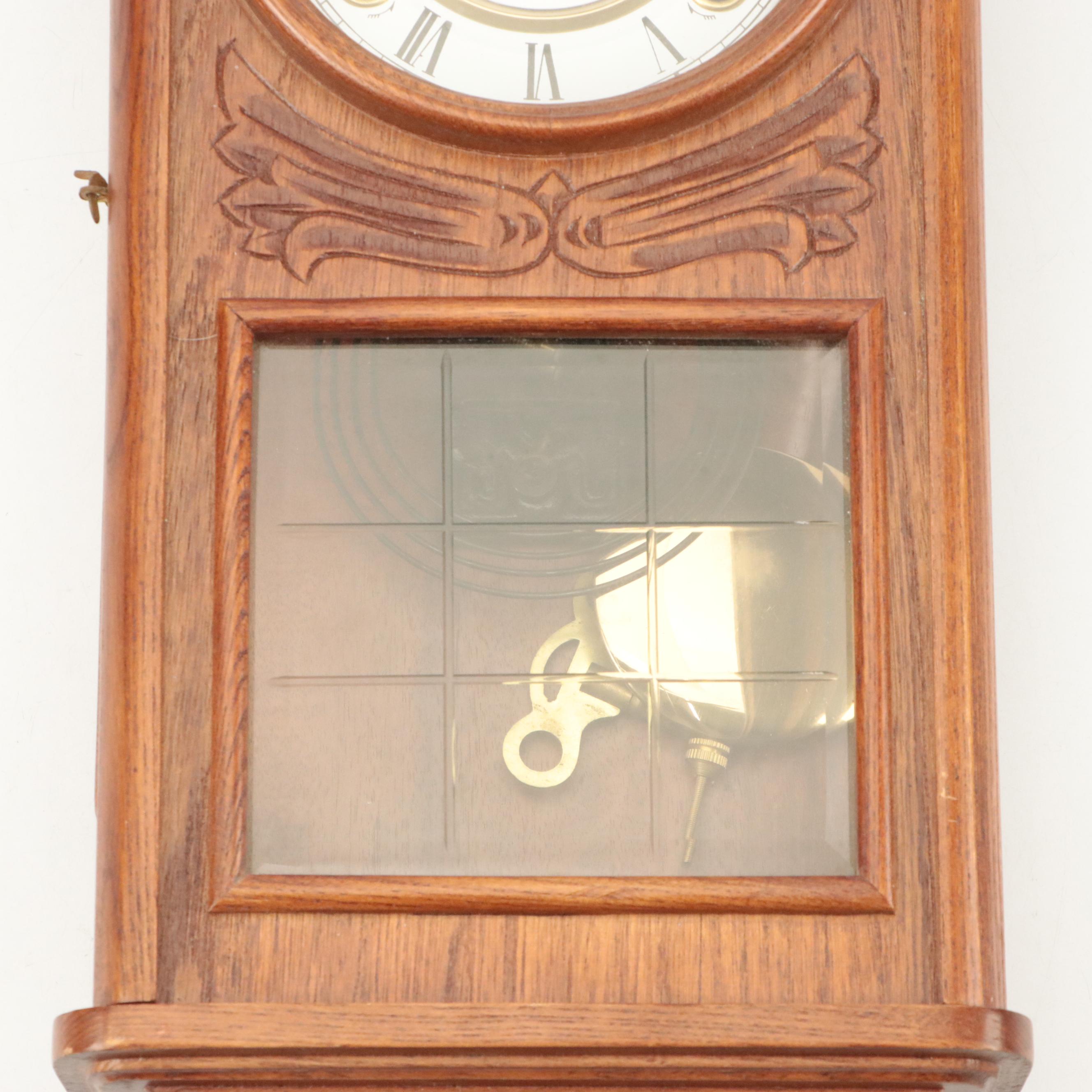 The Time Mfg. Co. Wood and Brass Centennial Parlor Clock
