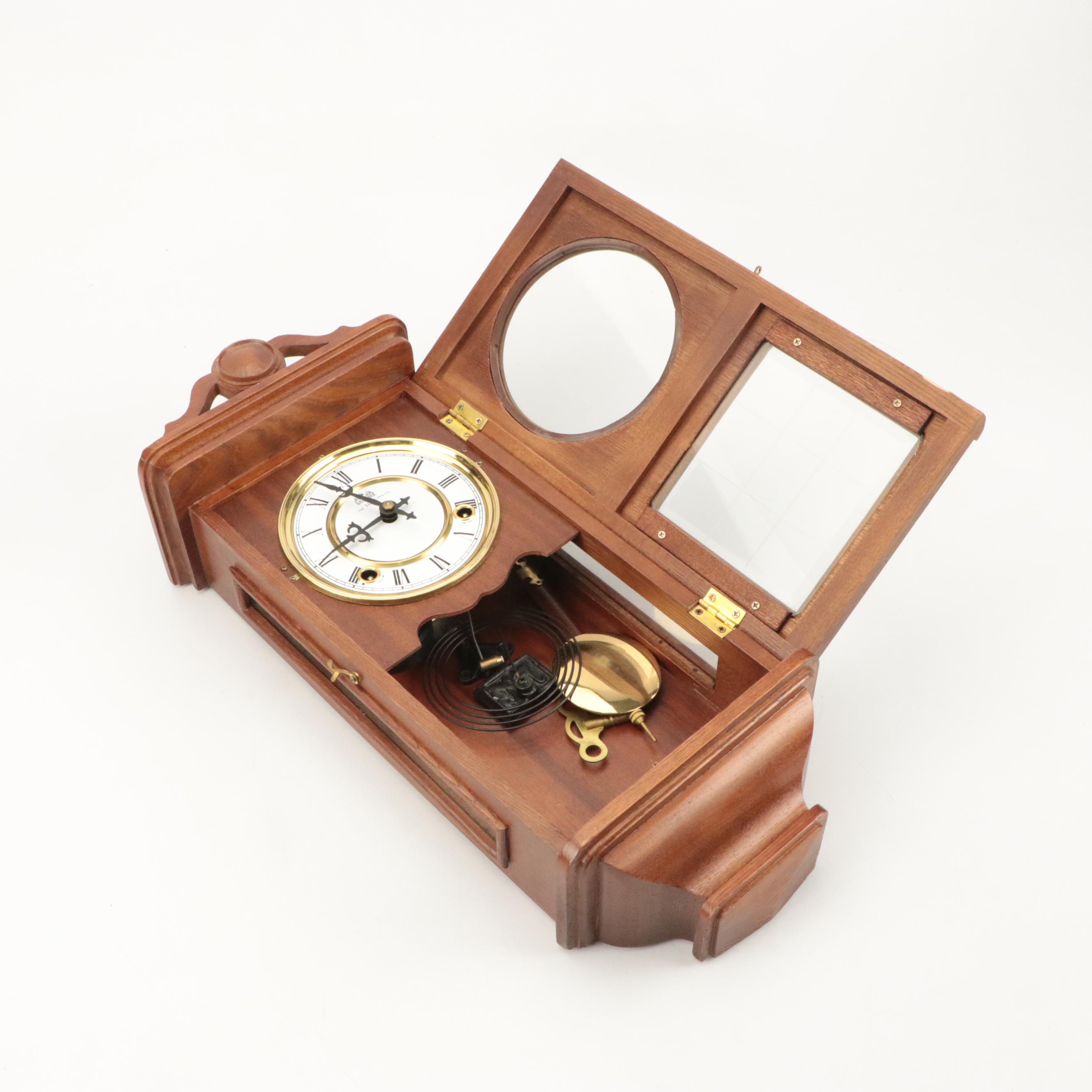 The Time Mfg. Co. Wood and Brass Centennial Parlor Clock