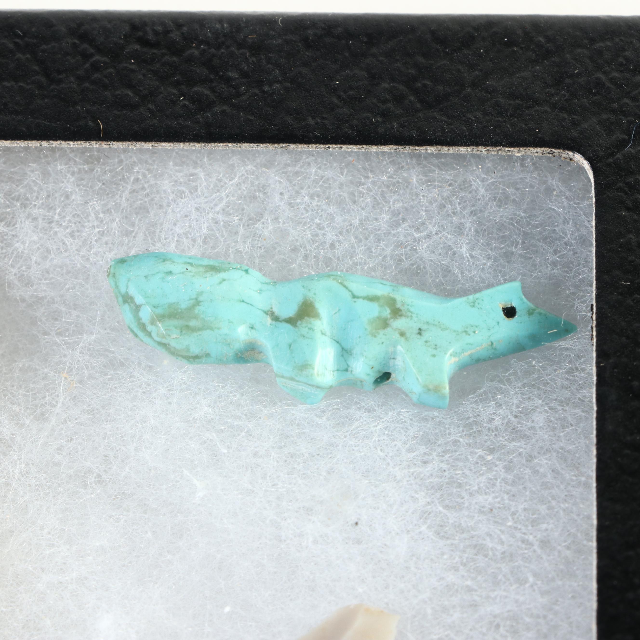 North American Turquoise Beads with Knapped Stone and Bone Tools