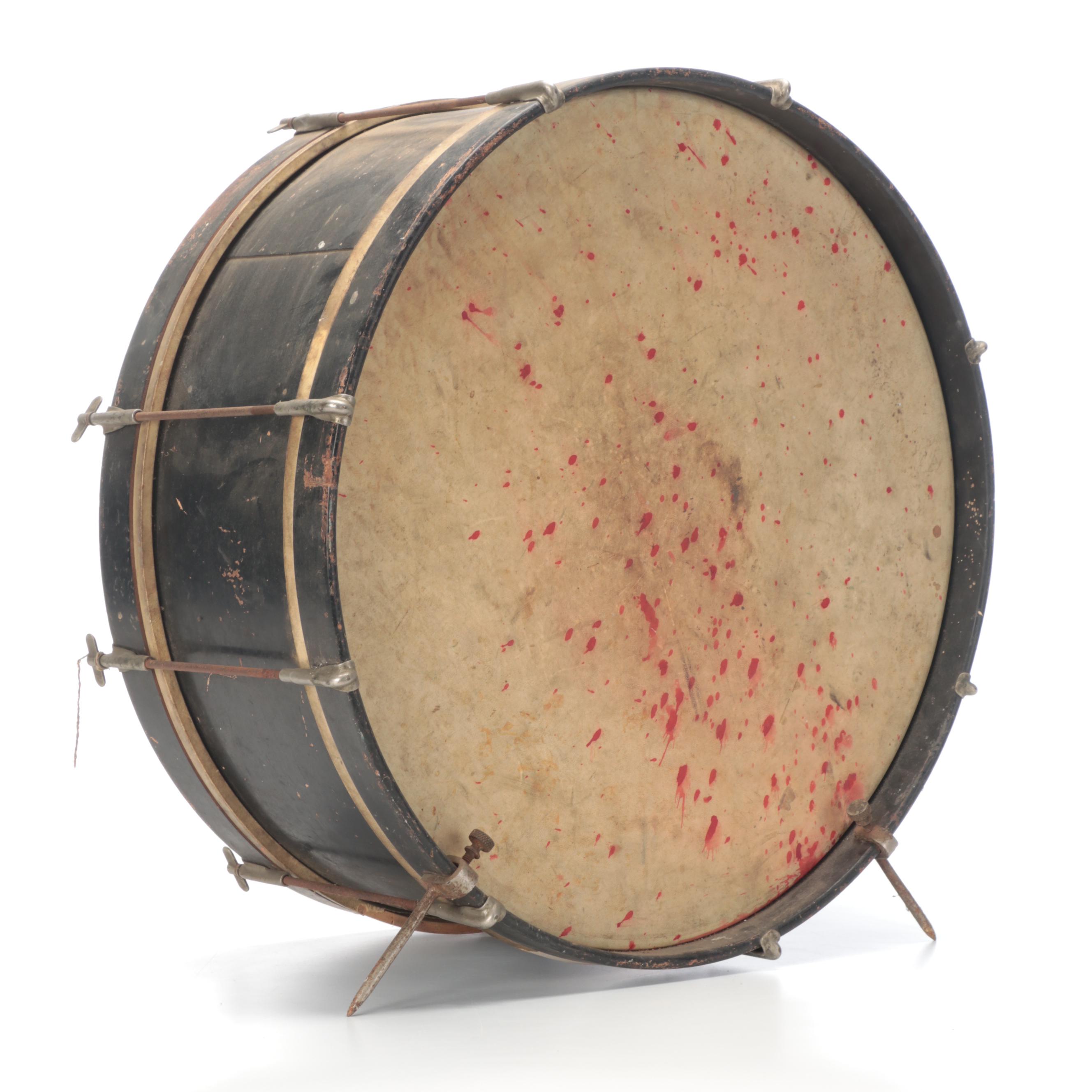 Slingerland Hide-Head Bass Drum, Early to Mid 20th Century