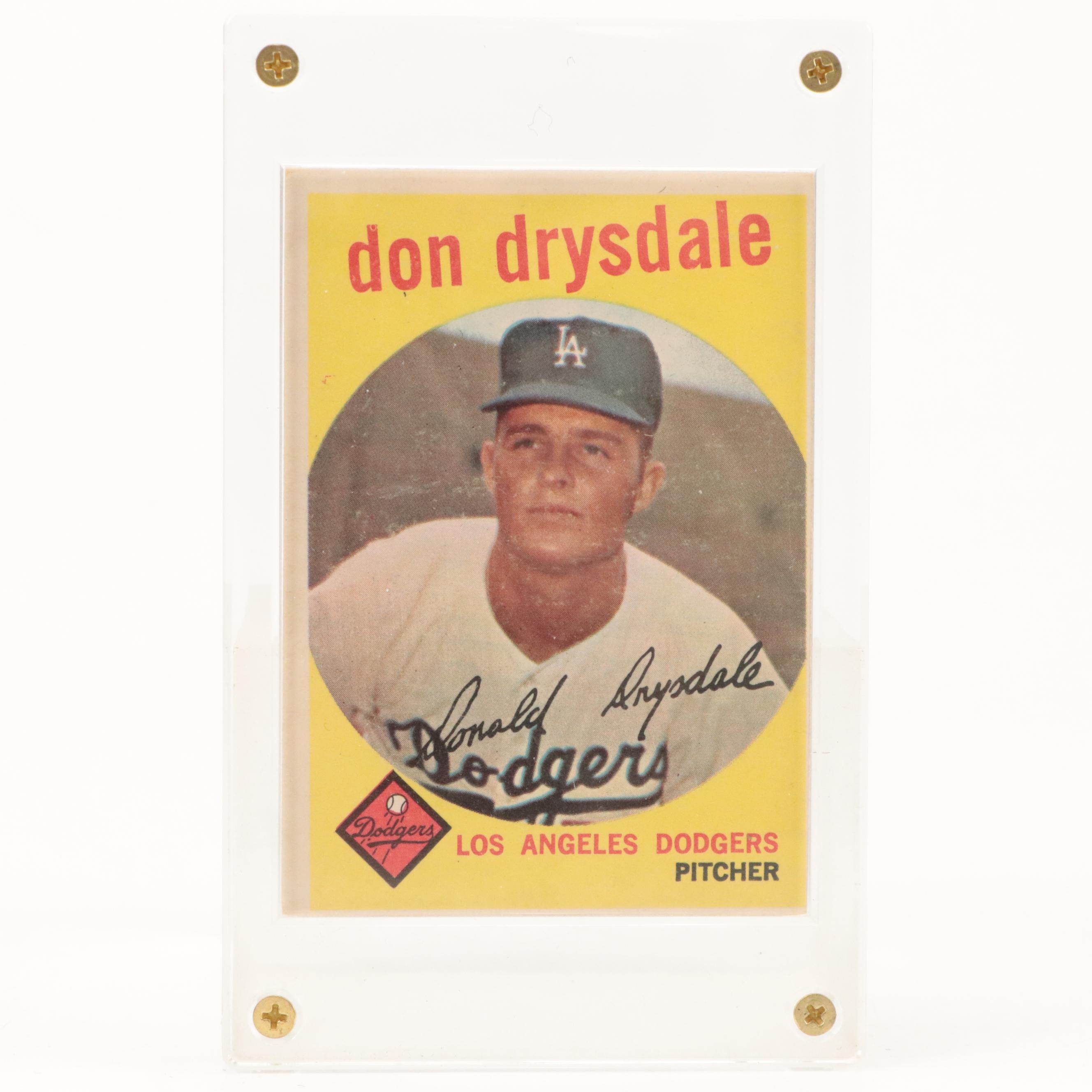 1959 Topps Baseball Cards Featuring Don Drysdale, Nellie Fox, and More