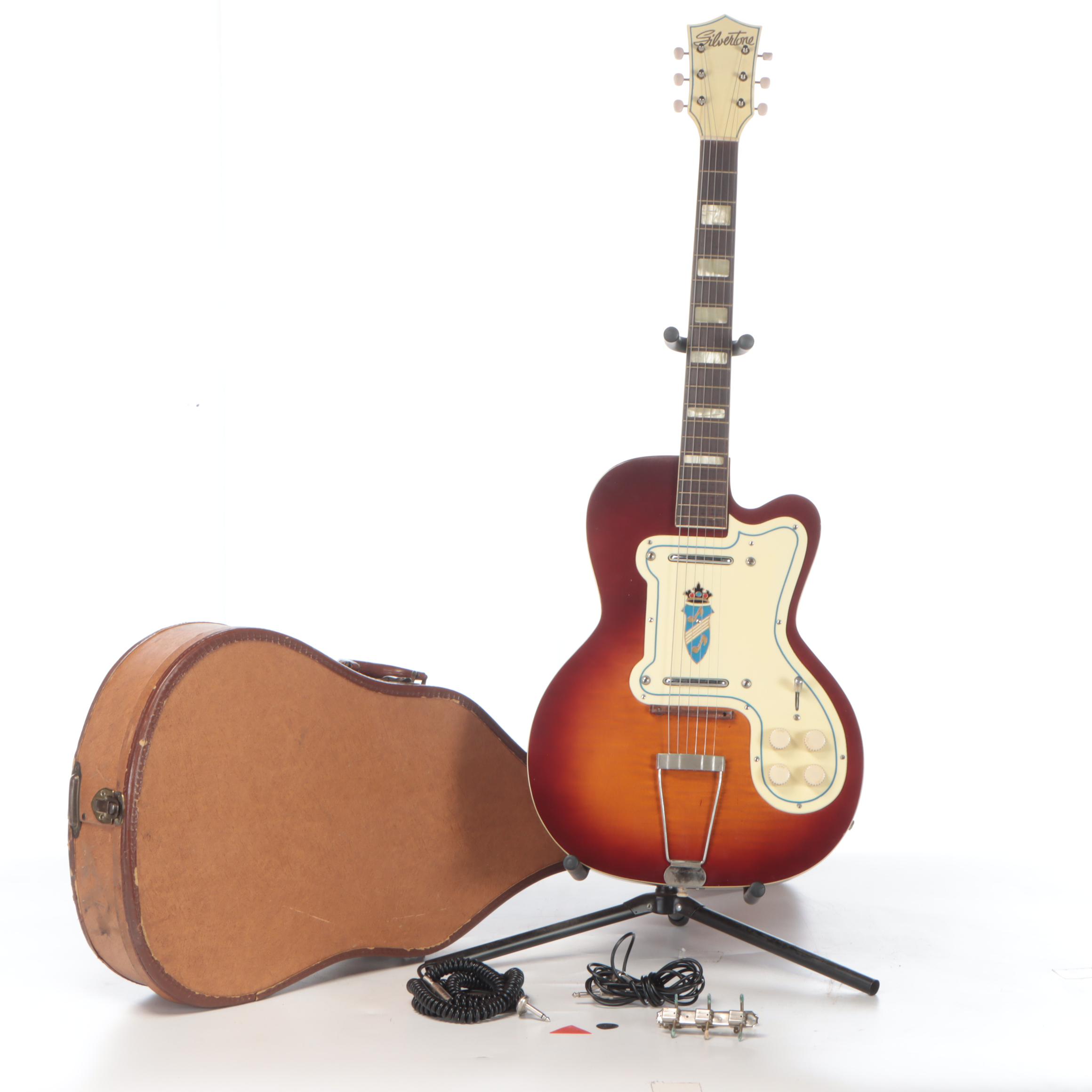 Kay Silvertone "Thin Twin" Thinline Hollow Body Sunburst Electric Guitar, 1950s