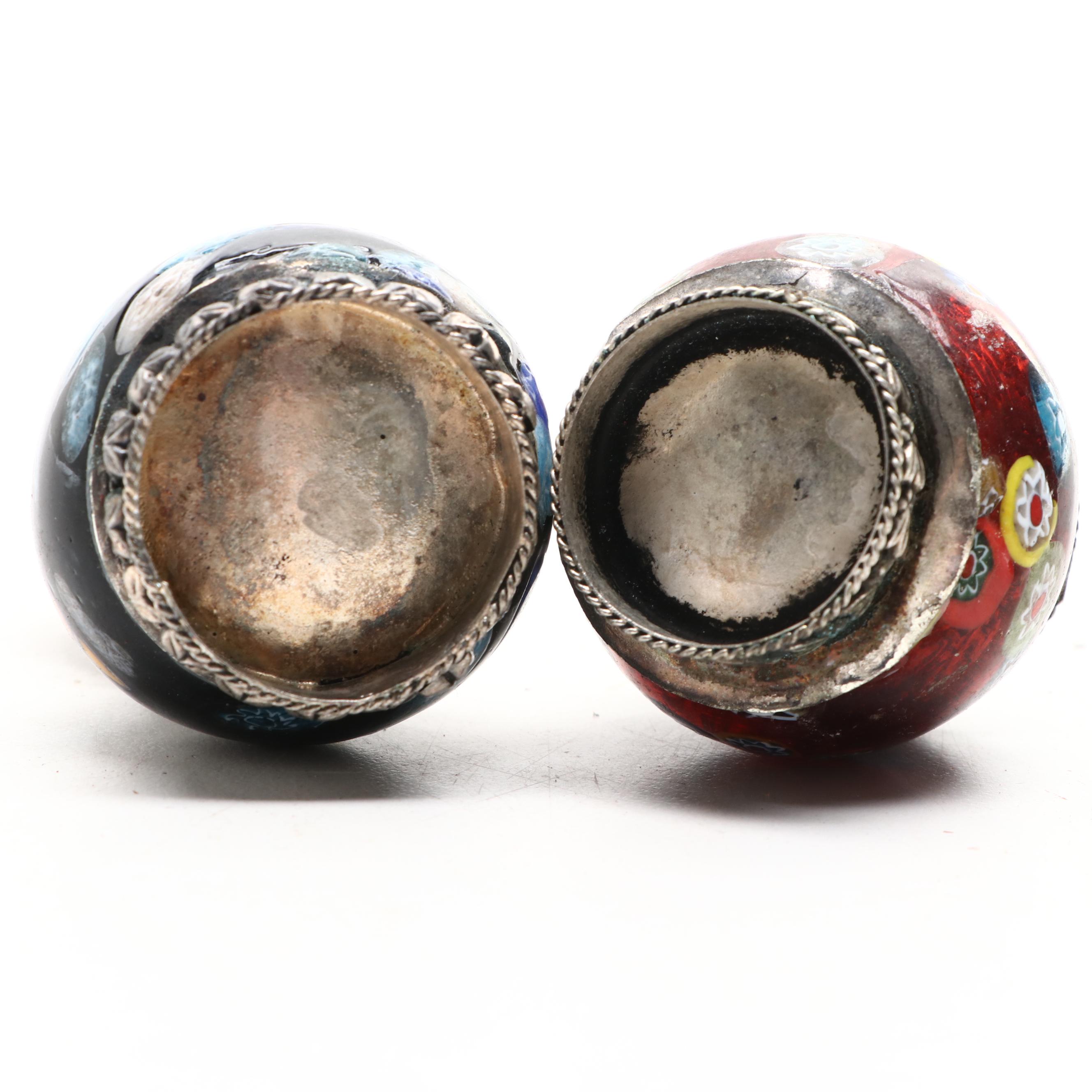 Chinese Style Lacquerware Box, Brush Pot with Metal Trinket Boxes