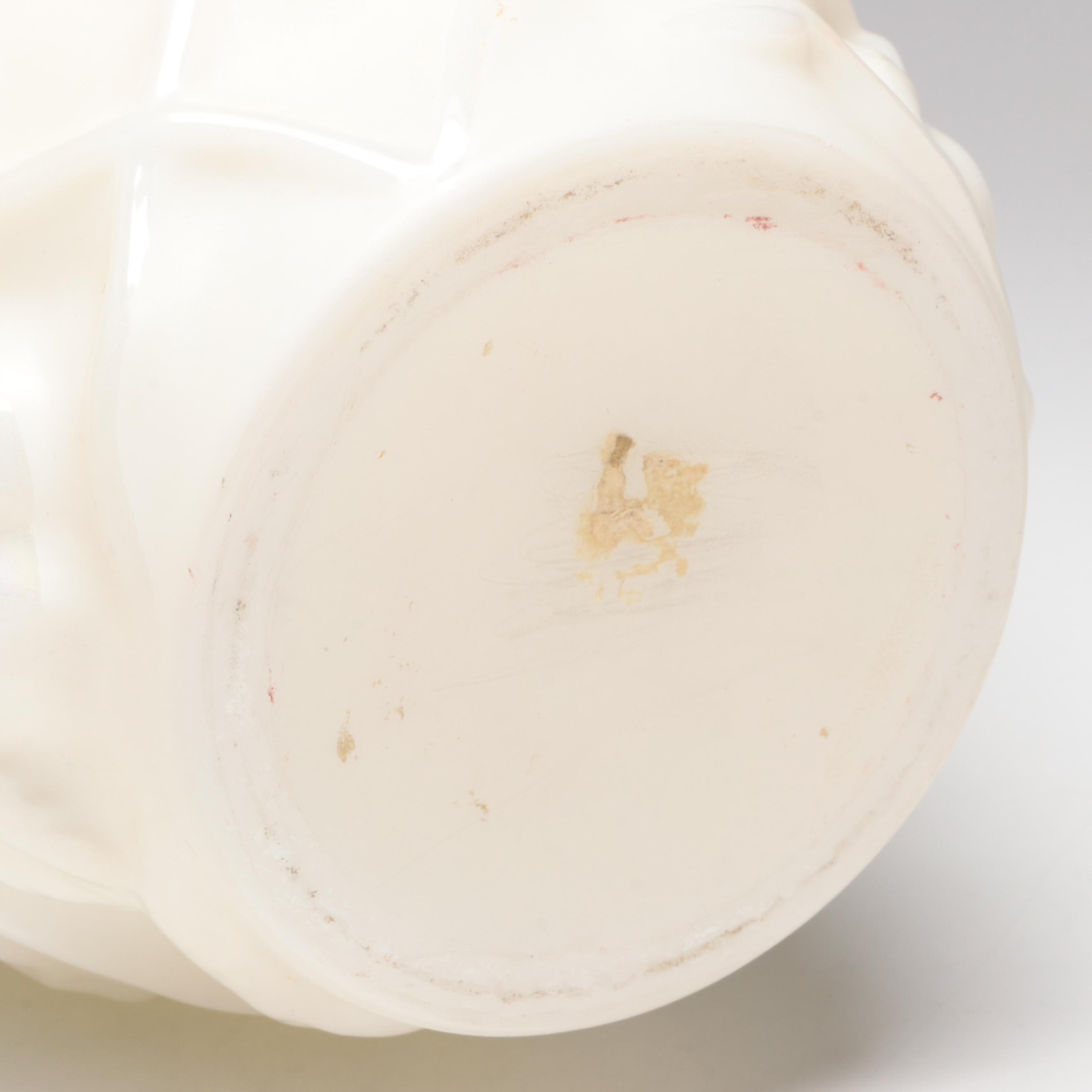 Tiffin Black Satin Glass "Poppy" Vase with Phoenix and Consolidated Glass Vase