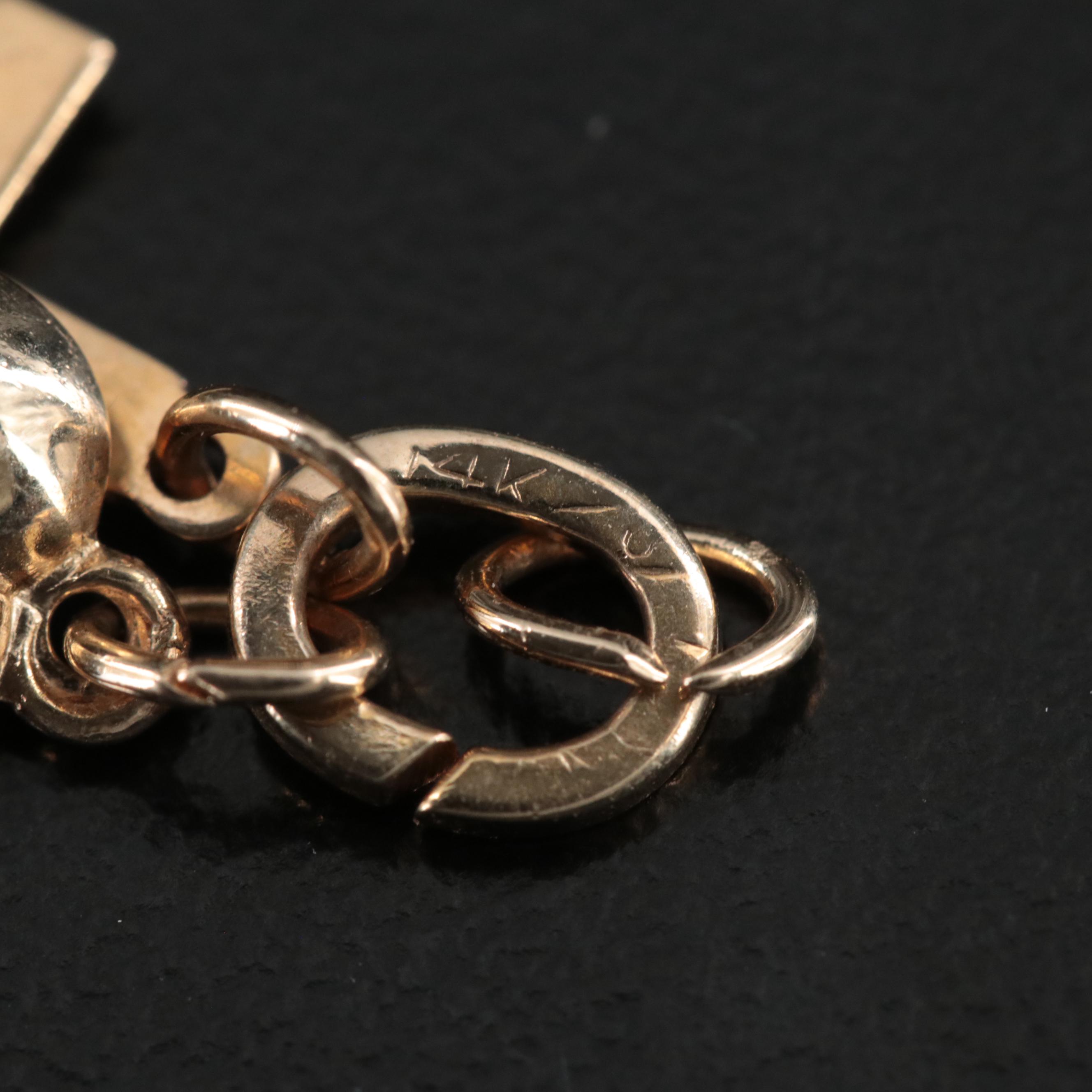 14K Cross and Heart Charm