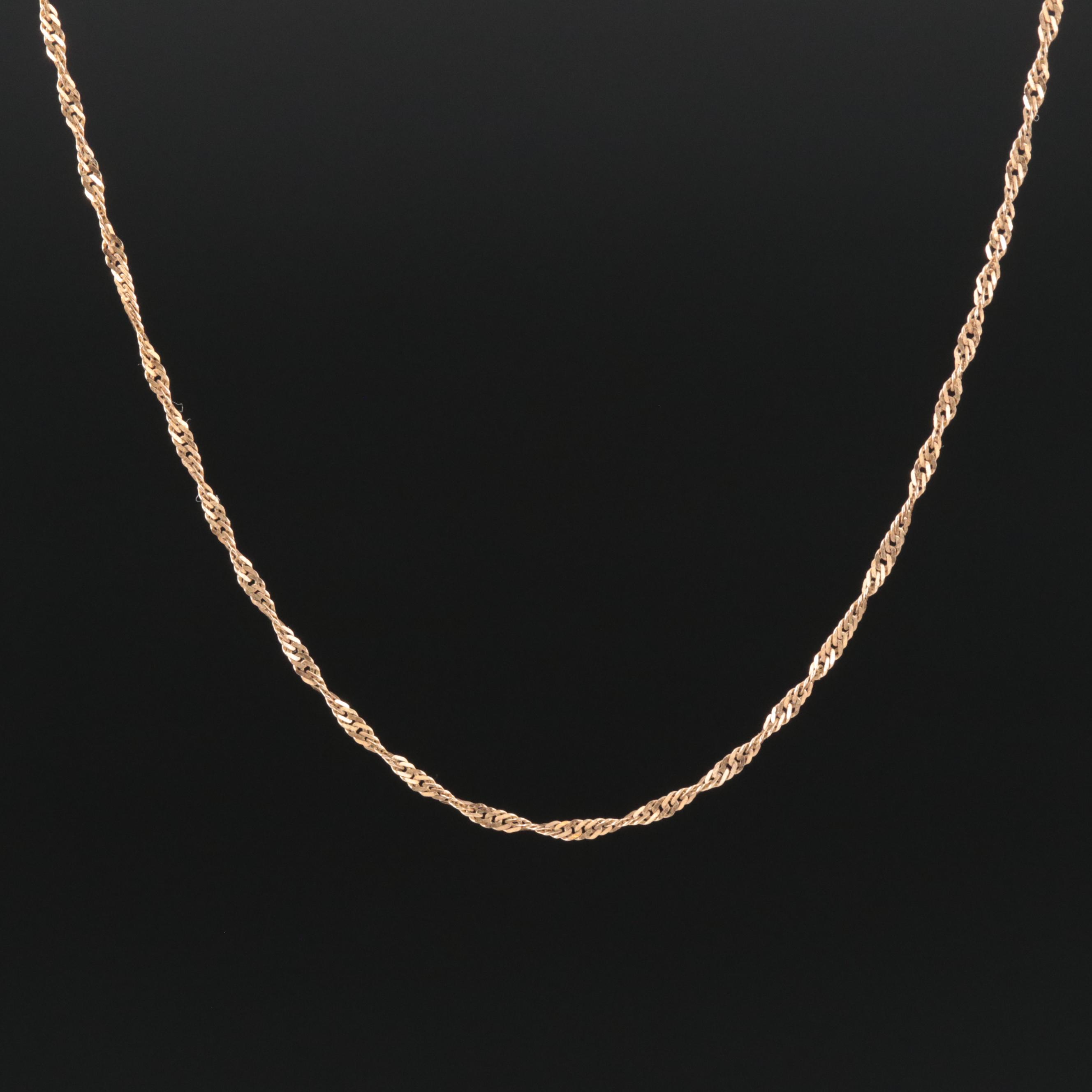 10K Twisted Herringbone Chain Necklace