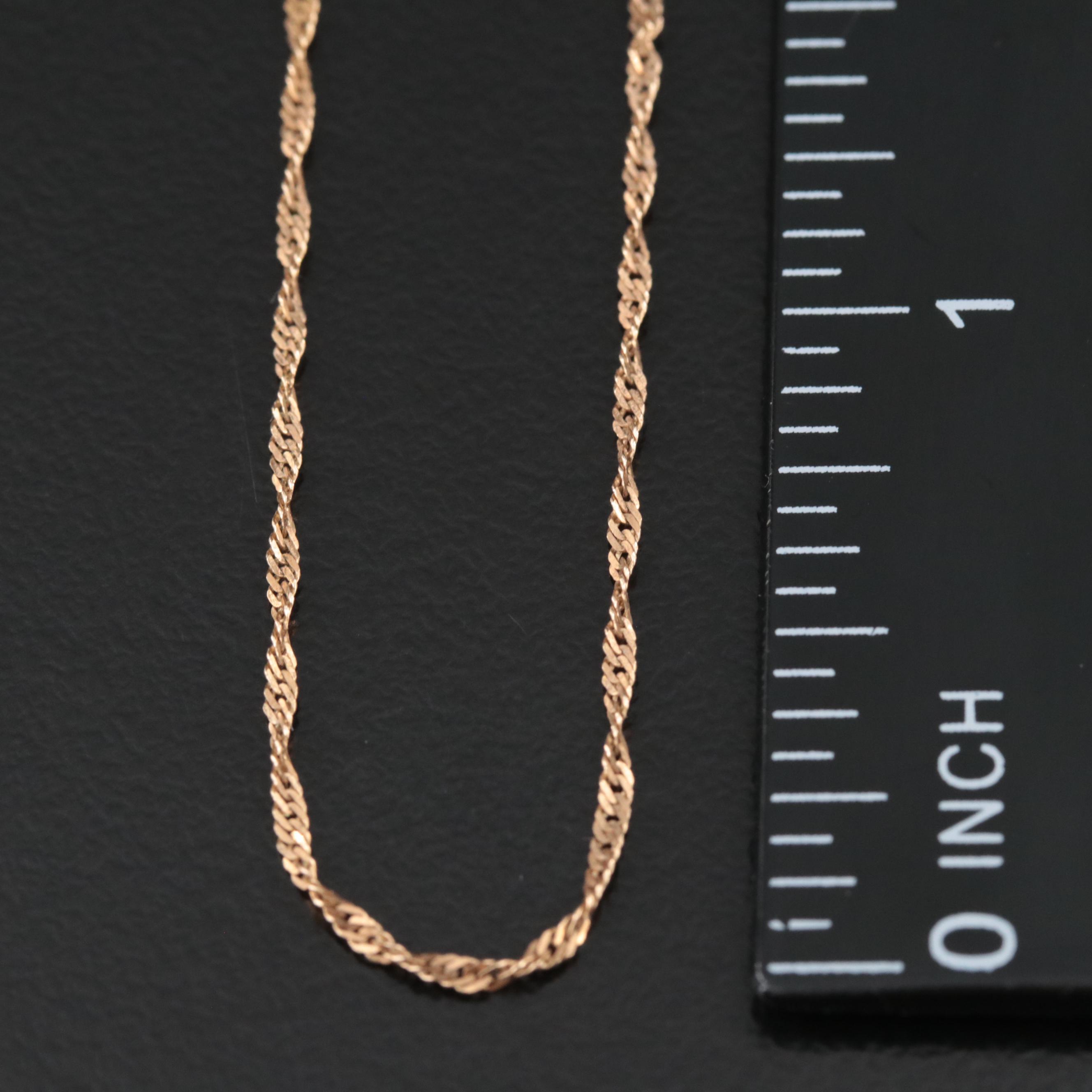 10K Twisted Herringbone Chain Necklace EBTH