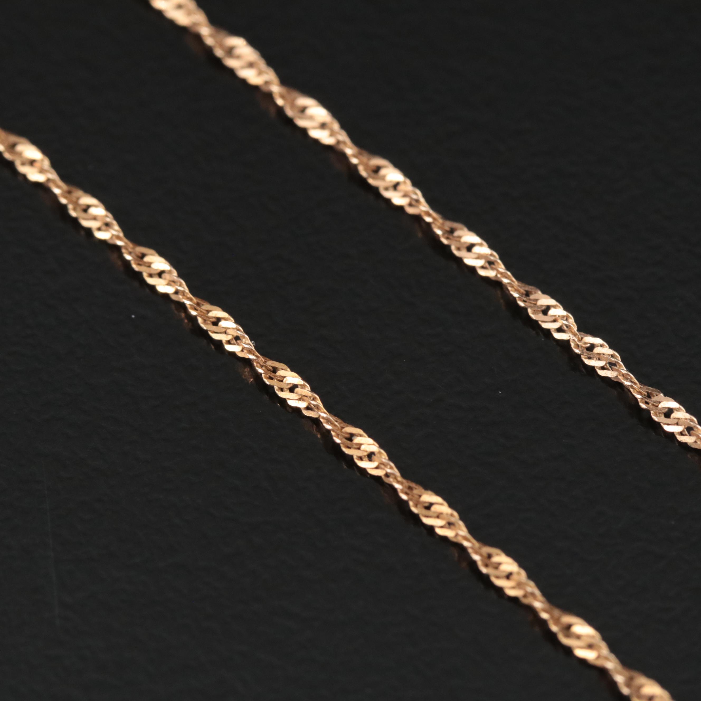 10K Twisted Herringbone Chain Necklace