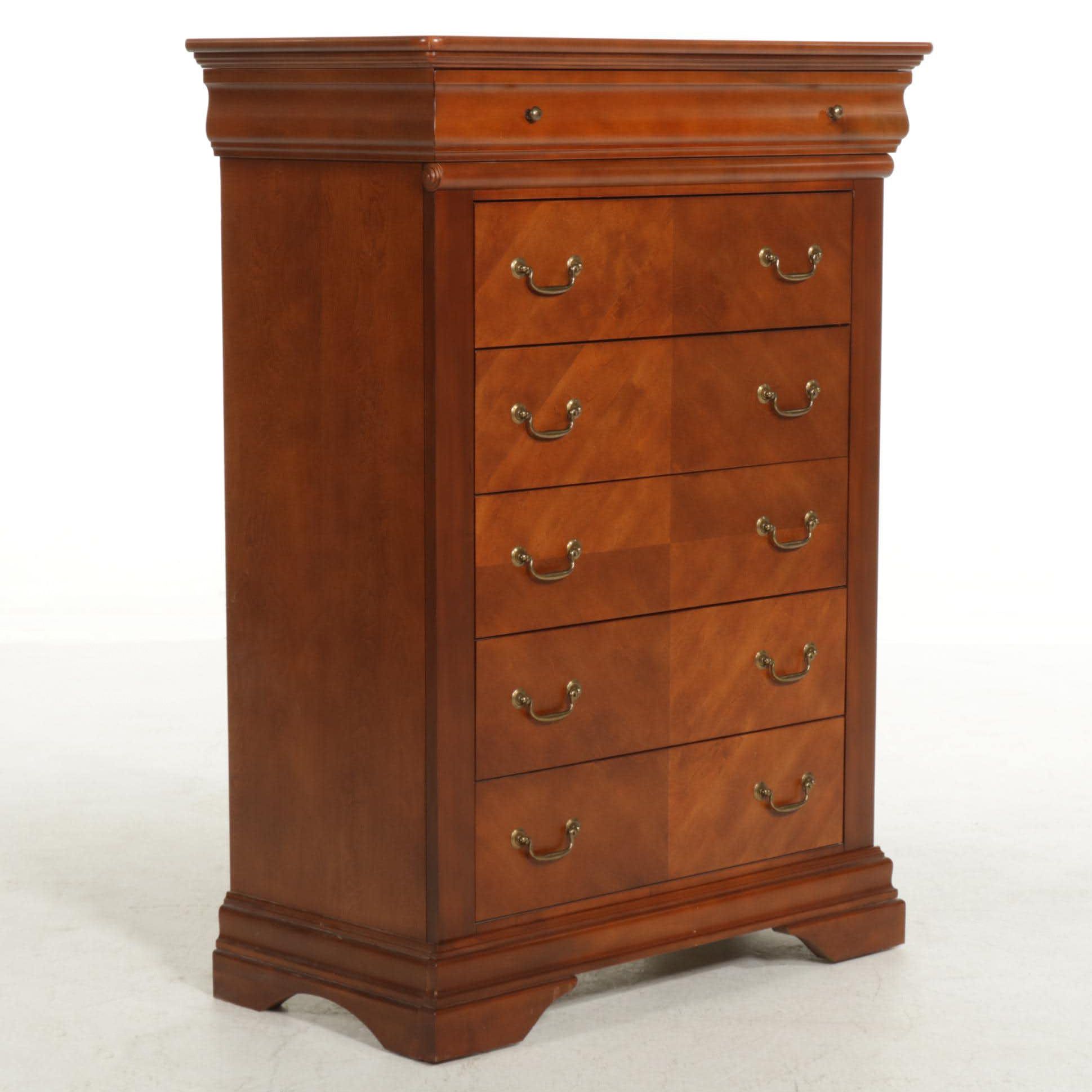 Collezione Europa Louis Philippe Style Cherrywood-Stained Chest of Drawers