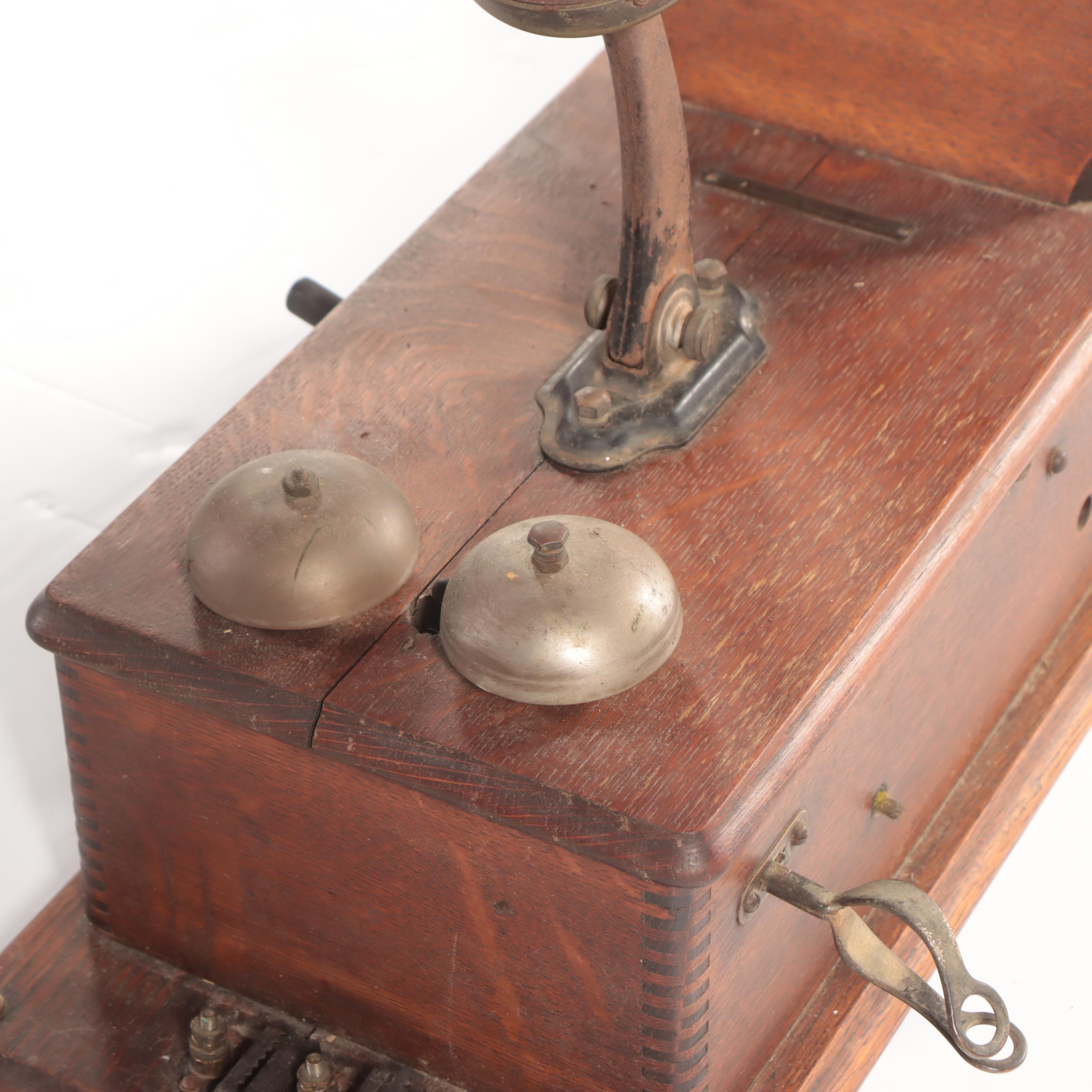 Stromberg-Carlson Oak Hand-Crank Wall Telephone