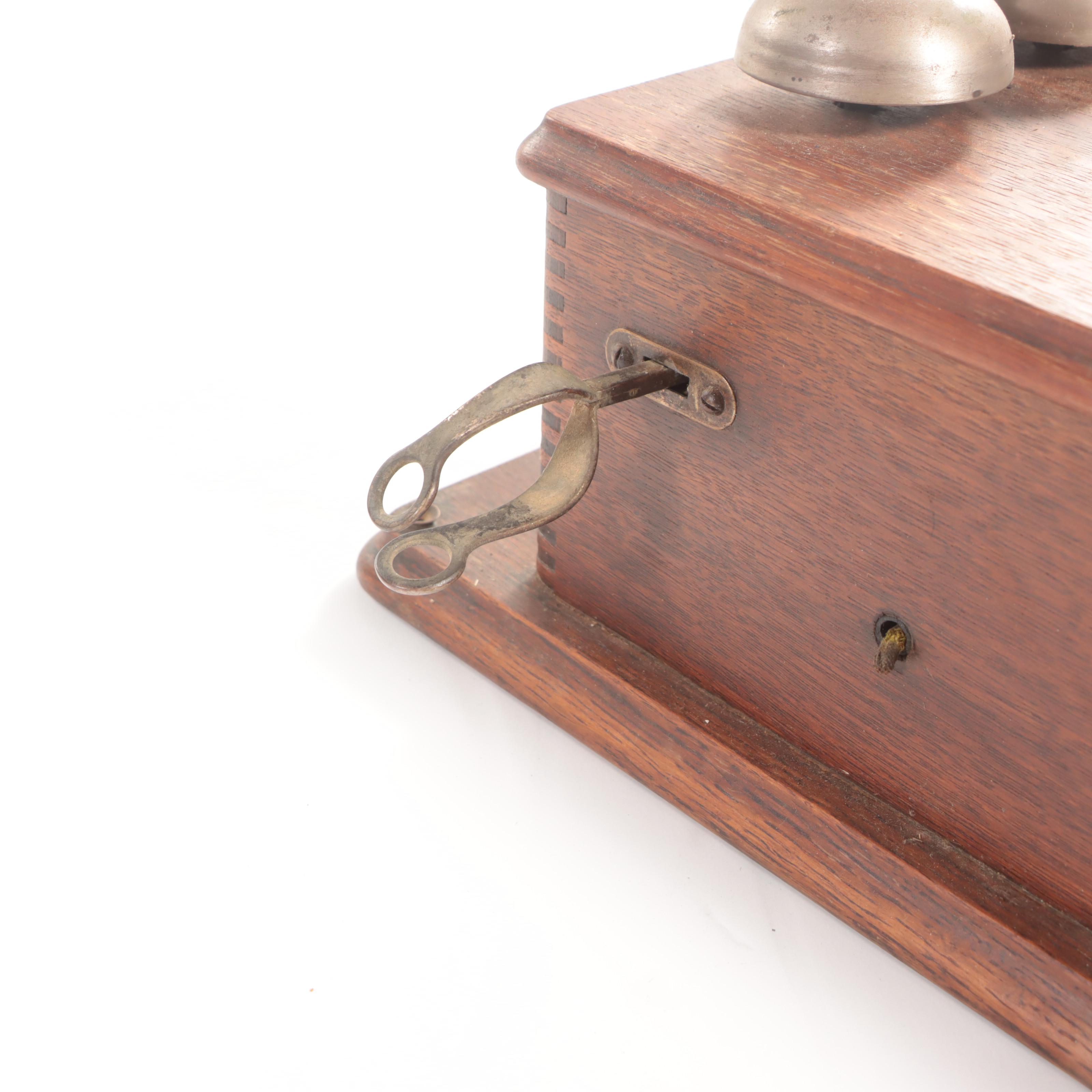 Stromberg-Carlson Oak Hand-Crank Wall Telephone