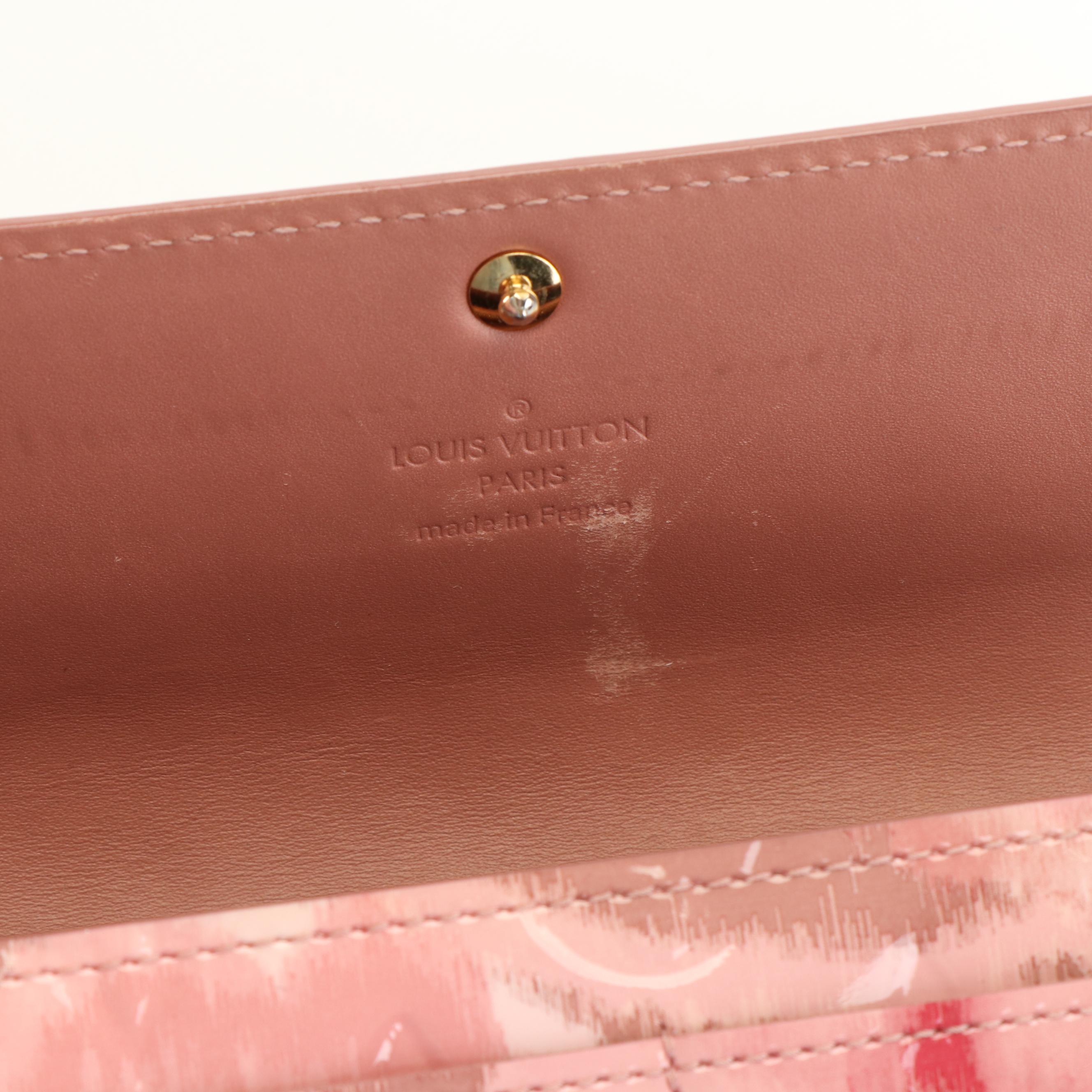 Louis Vuitton Rose Velours Monogram Vernis Ikat Limited Edition Sarah Wallet
