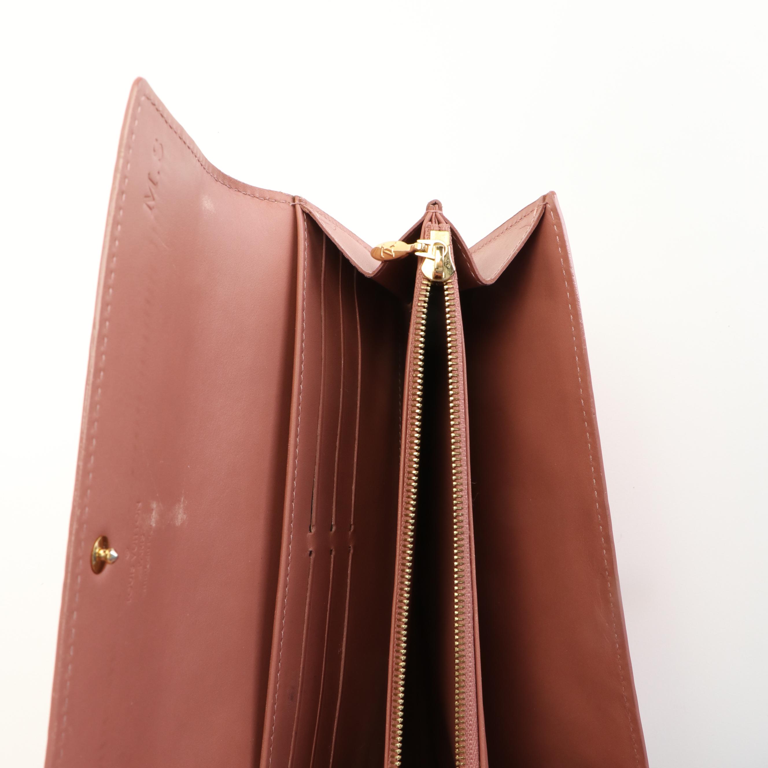 Louis Vuitton Rose Velours Monogram Vernis Ikat Limited Edition Sarah Wallet