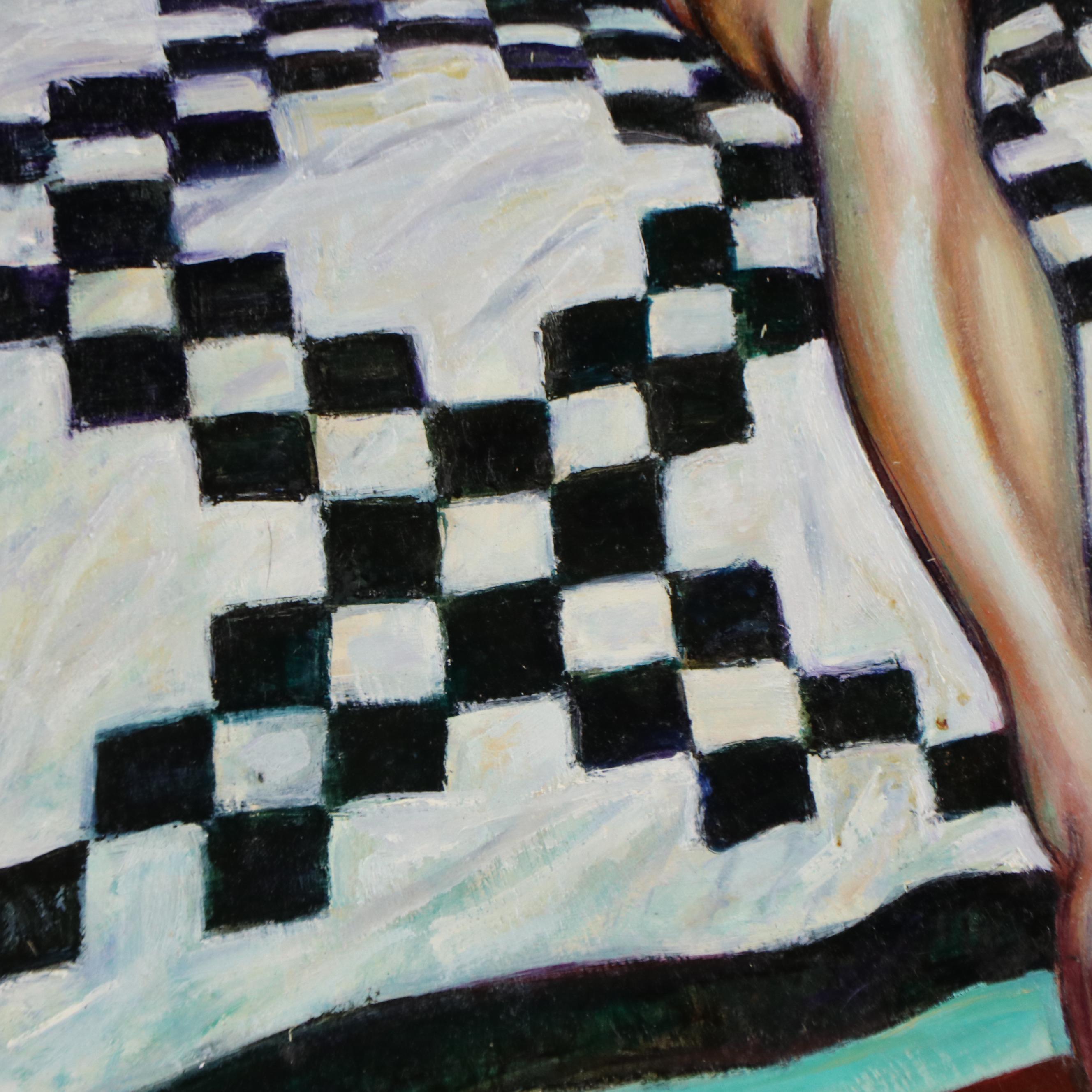 Philip Corley Figurative Oil Painting of Female Nude Undressing