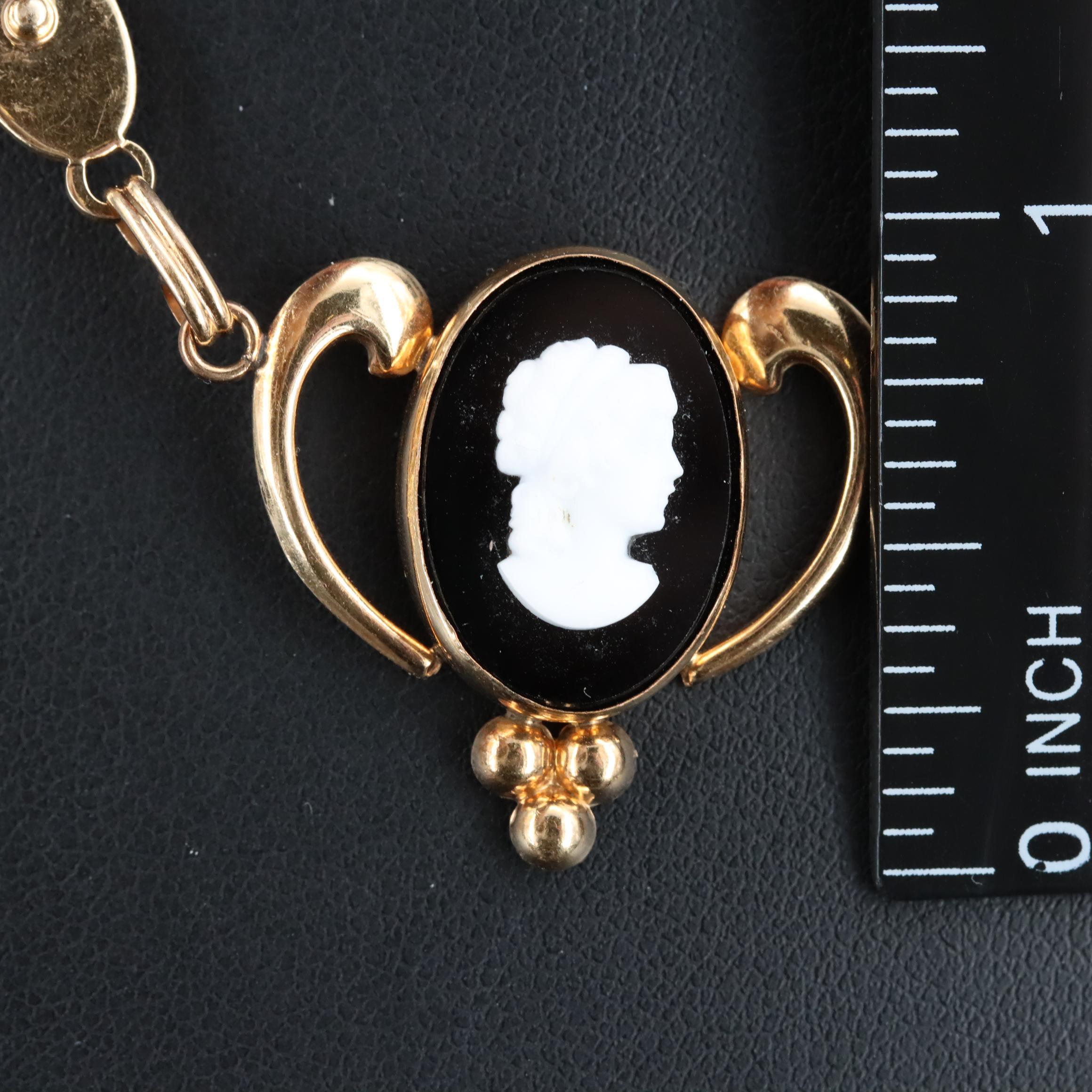 Vintage Van Dell Gold-Filled Cameo Necklace