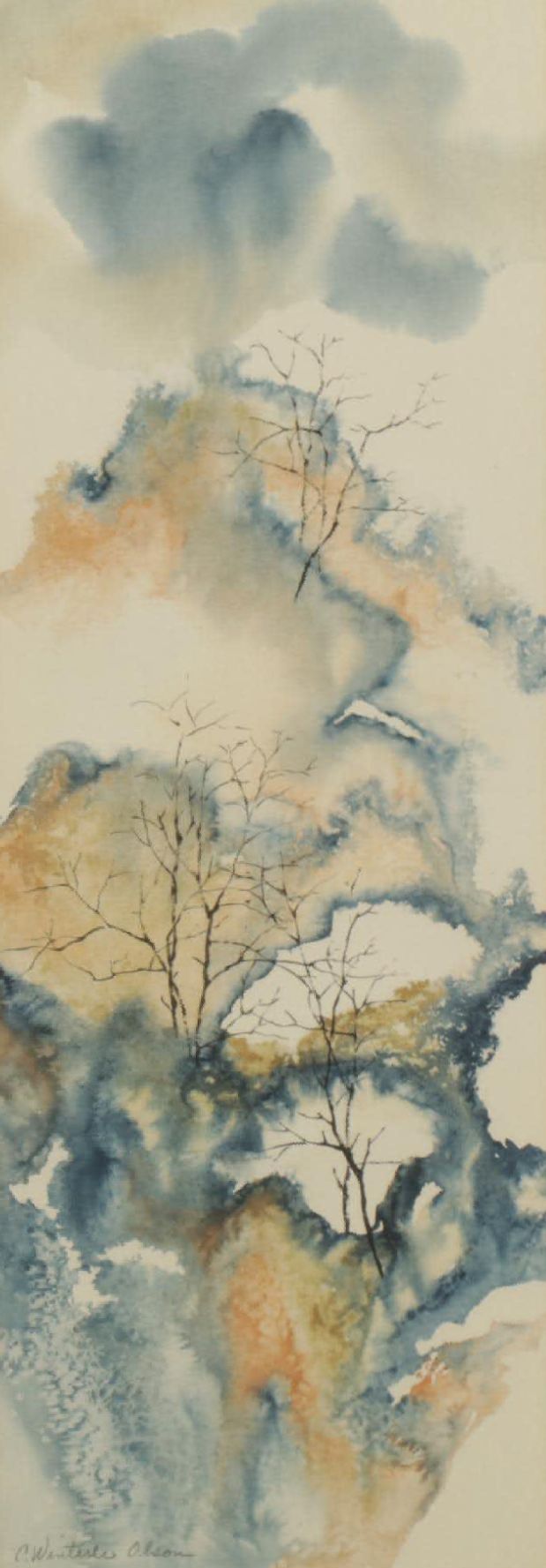 Charlene Winterle Olson Landscape Watercolor Painting, Late 20th Century