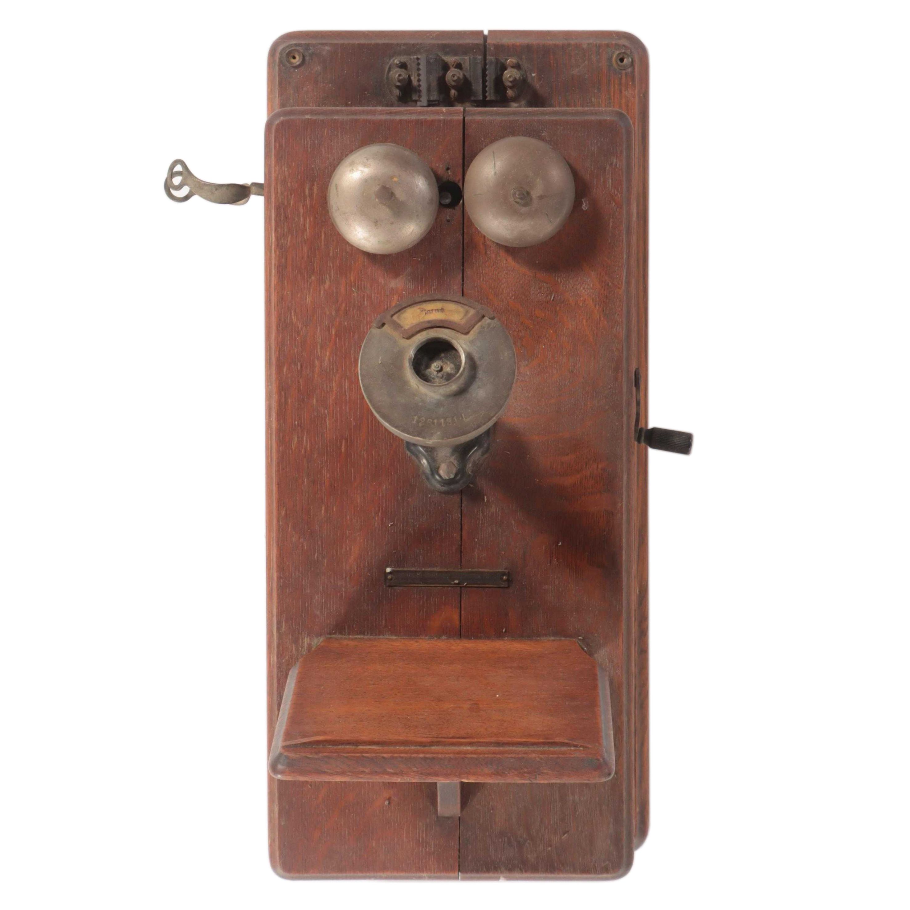 Stromberg-Carlson Oak Hand-Crank Wall Telephone